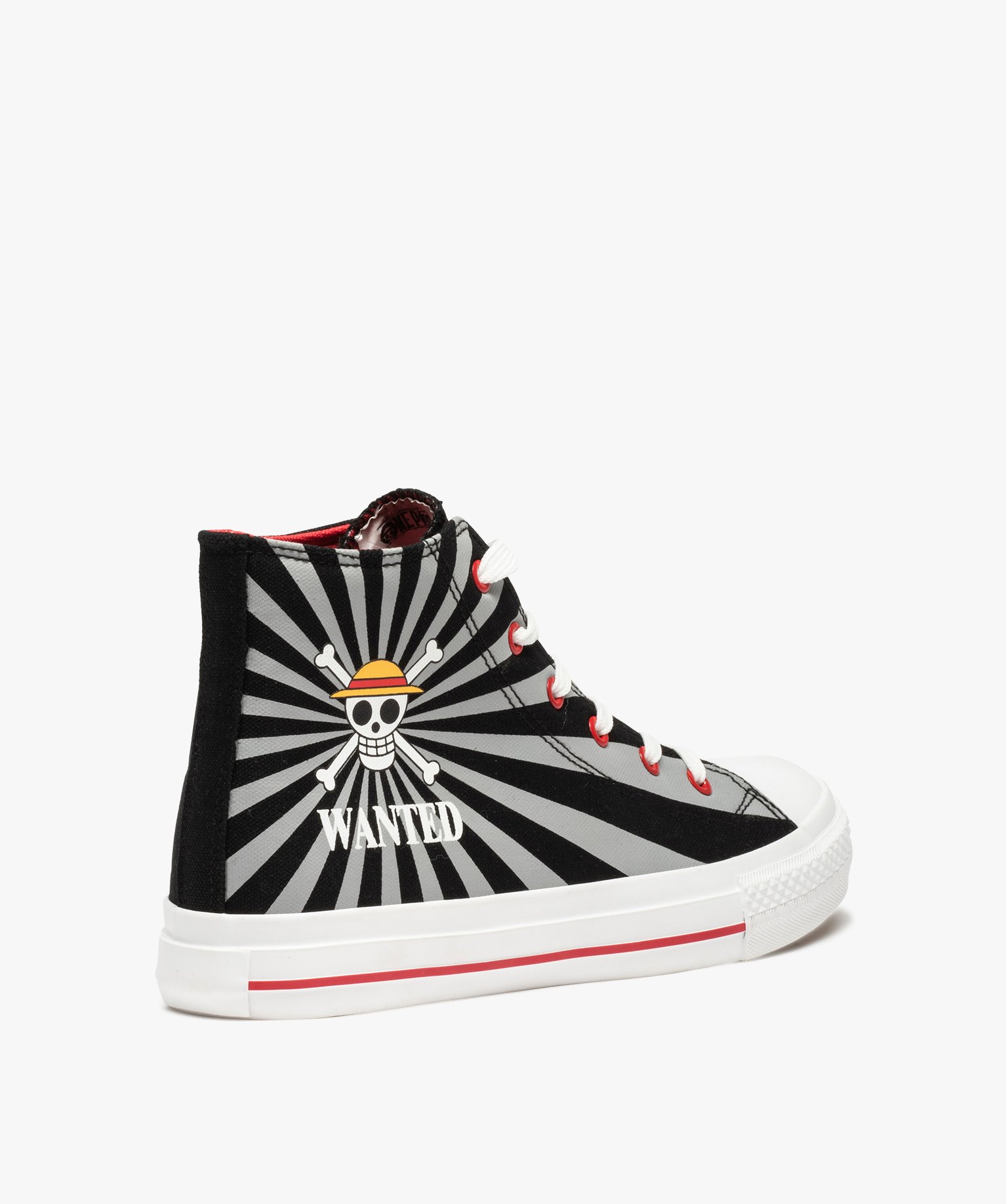 Baskets homme semi-montantes en toile – One Piece noir | GEMO