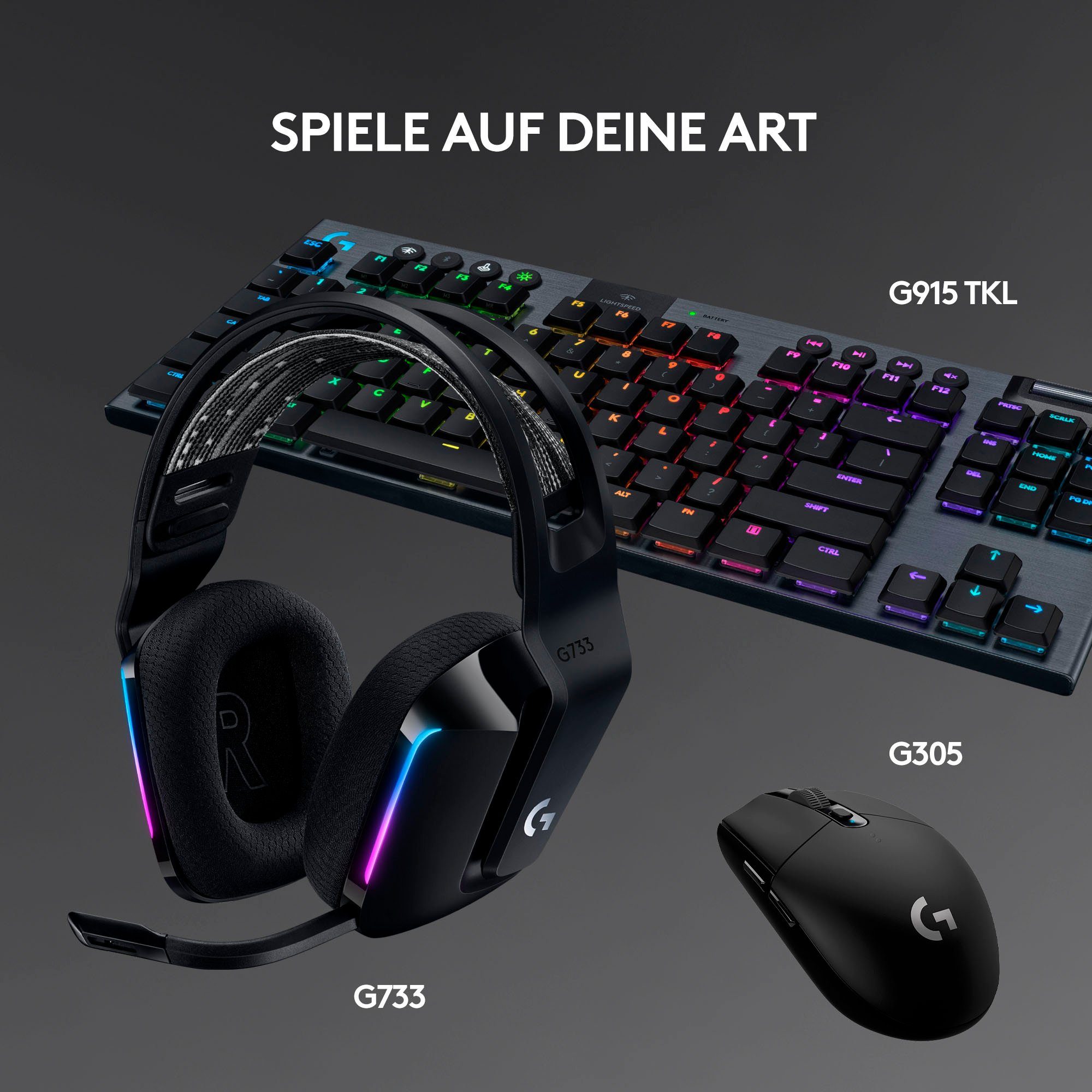 Logitech G G733 LIGHTSPEED Wireless RGB Gaming-Headset (Mikrofon abnehmbar, WLAN (WiFi)