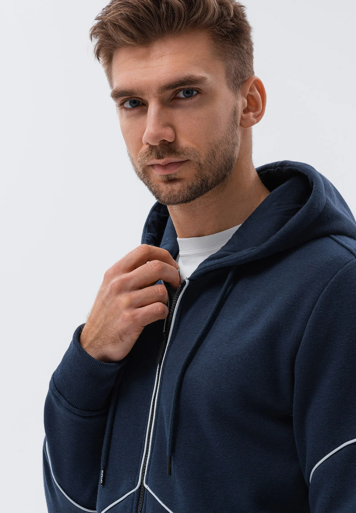 Sudadera con capucha y cremallera ombré