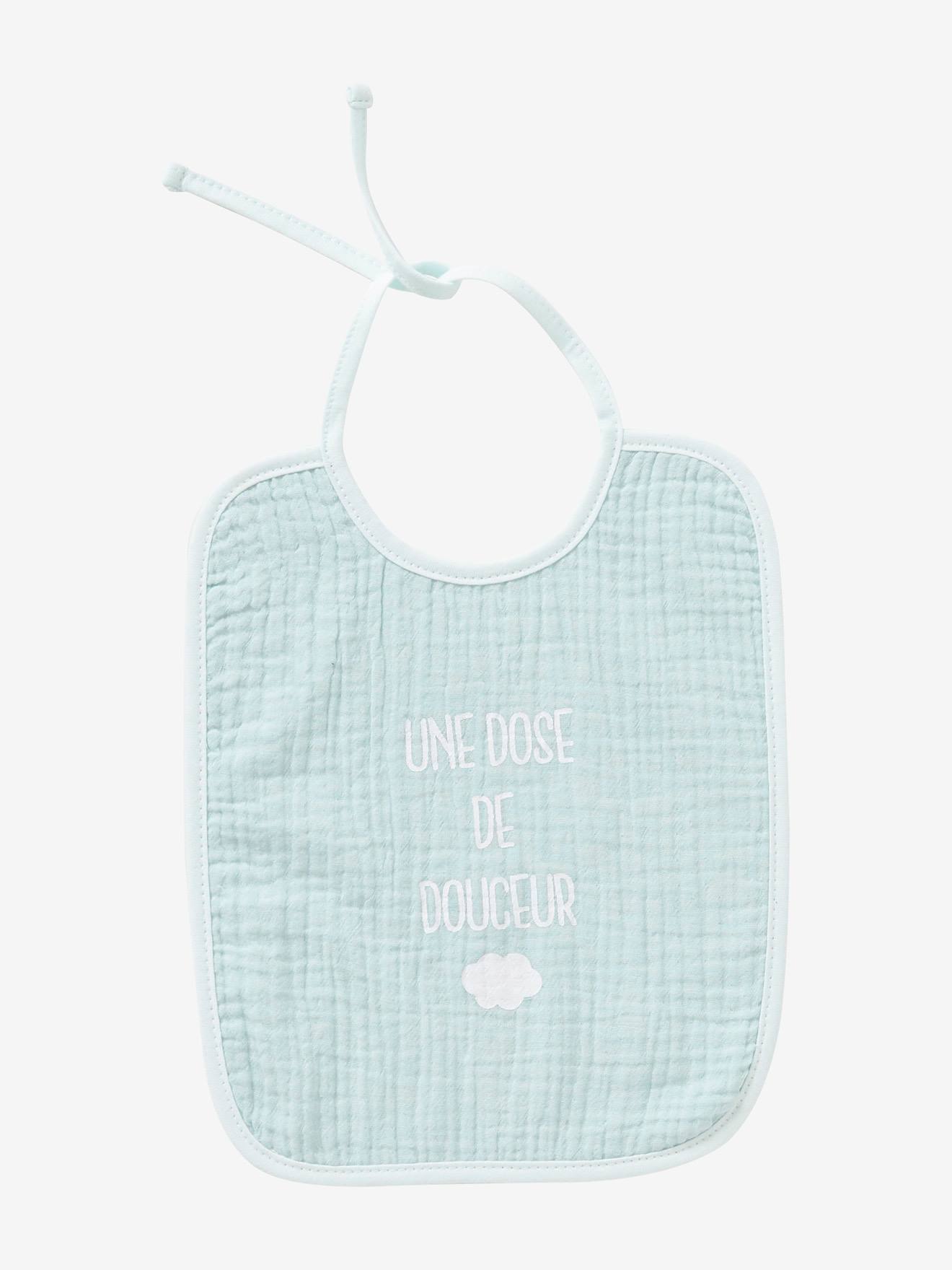 Lot de 2 bavoirs bébé en gaze de coton lot bleu
