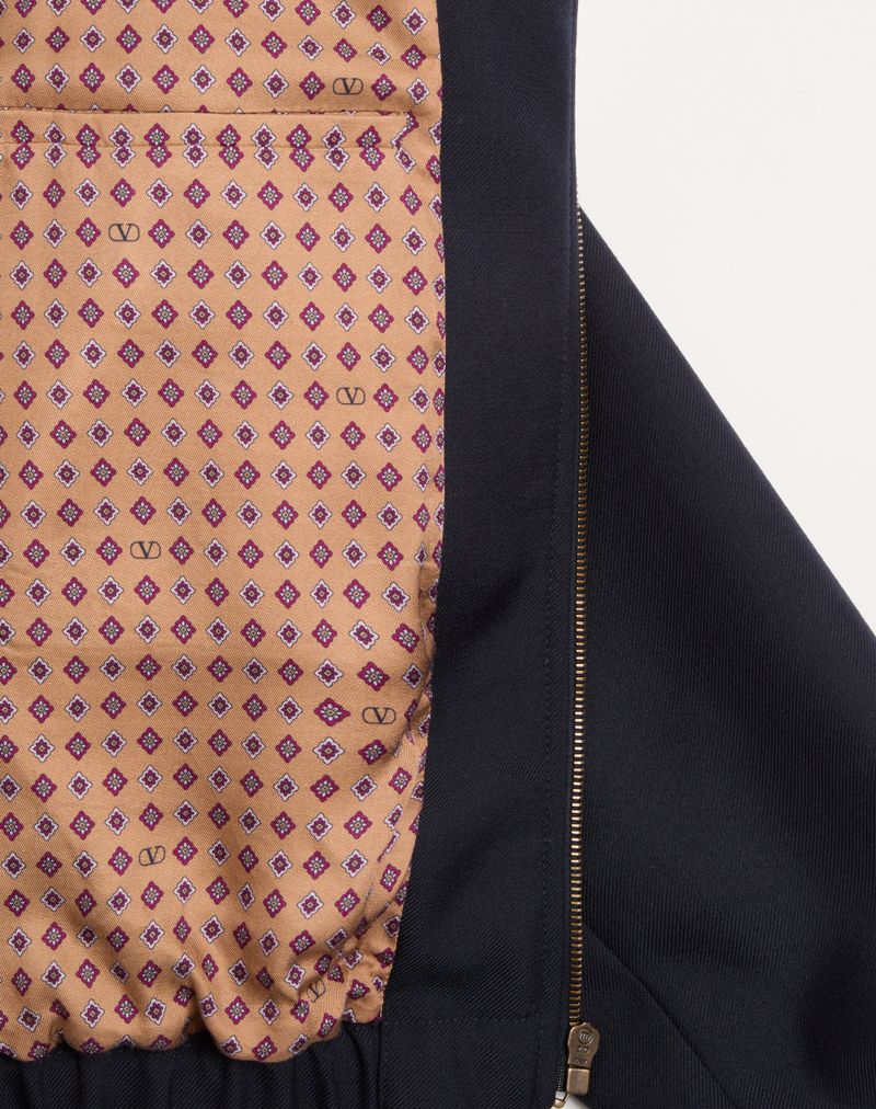 Valentino Nylon Bomberjakke Med Guldfarvede Sidelommer