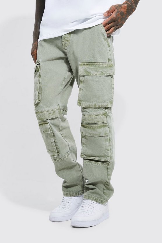 Lockere Cargo-Jeans mit Taschen