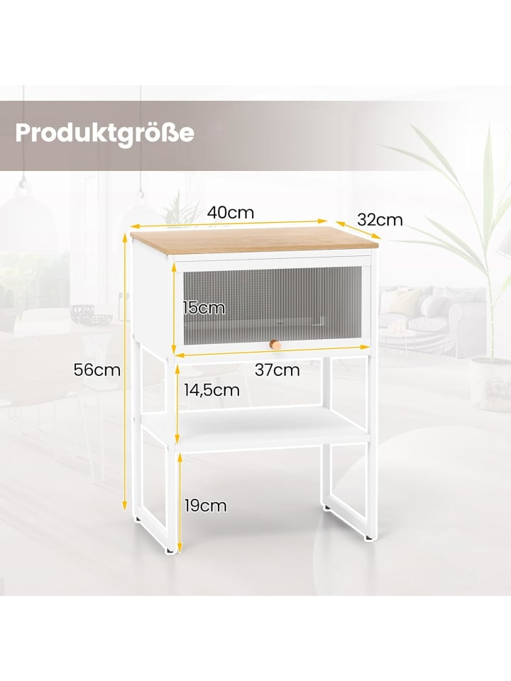 COSTWAY Nachttisch 40cm in Weiß günstig kaufen onesize