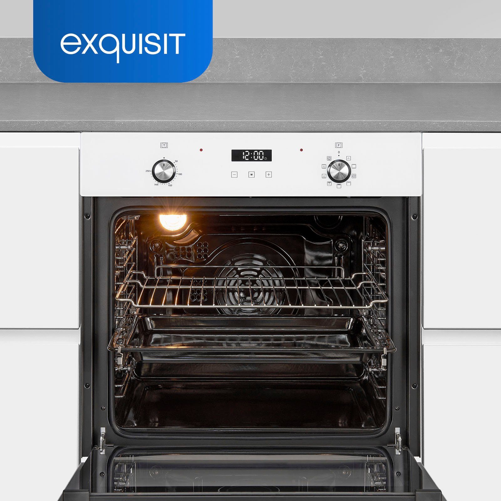exquisit Backofen-Set BAKO76601H, mit Teleskopauszug nachrüstbar