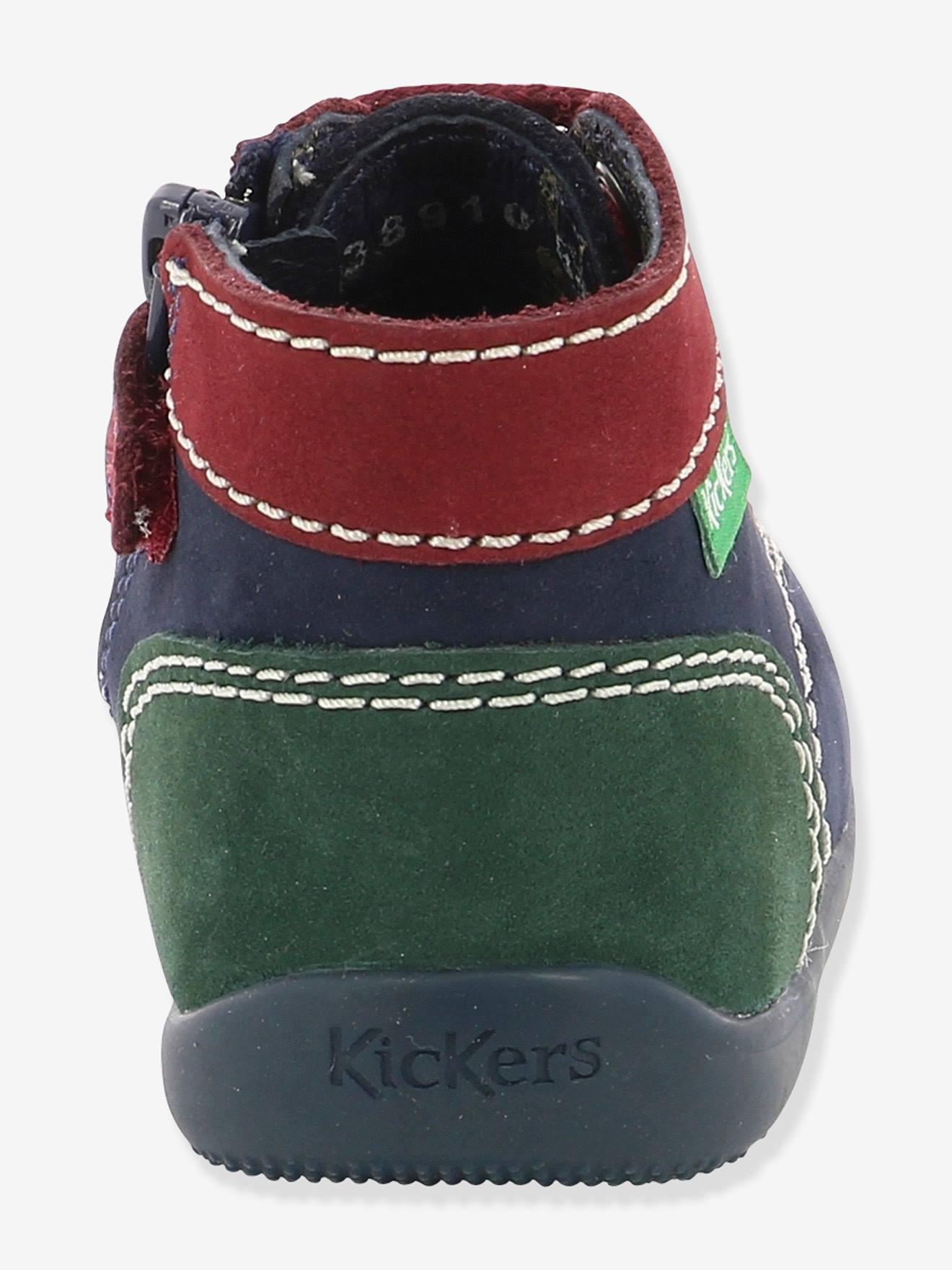 Bottillons cuir bébé garçon Bonzip KICKERS® 1ers pas marine