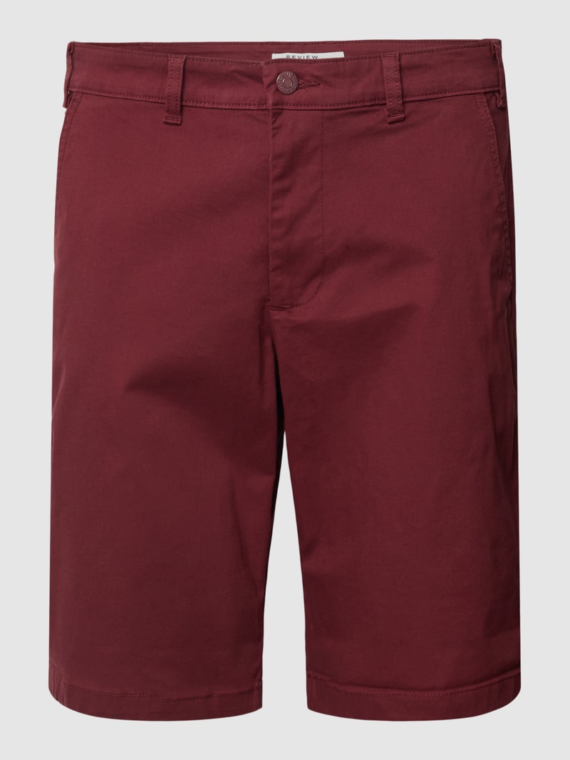 Bermudas mit Paspeltaschen in bordeaux rot