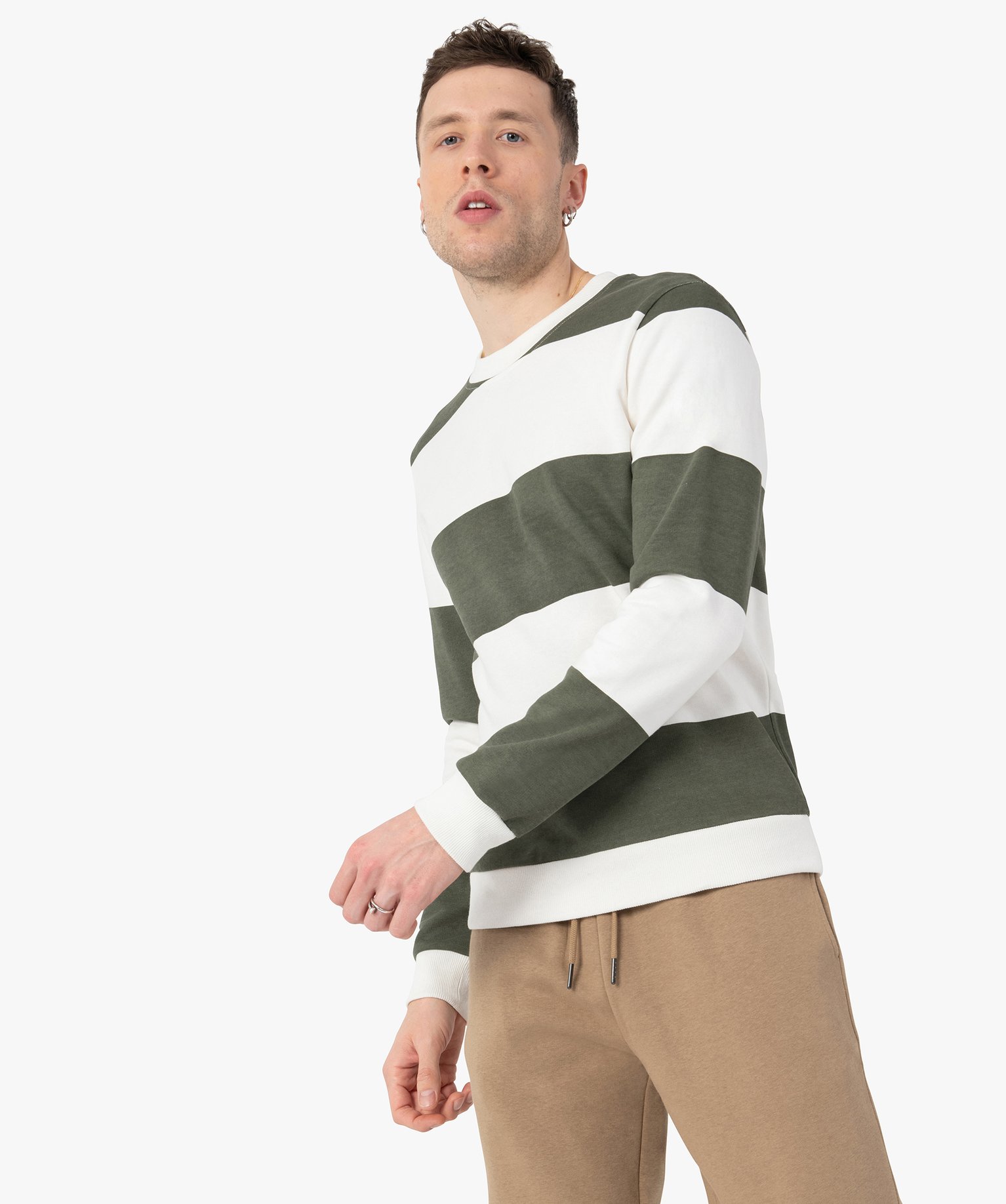 Sweat homme bicolore à rayures raye | GEMO