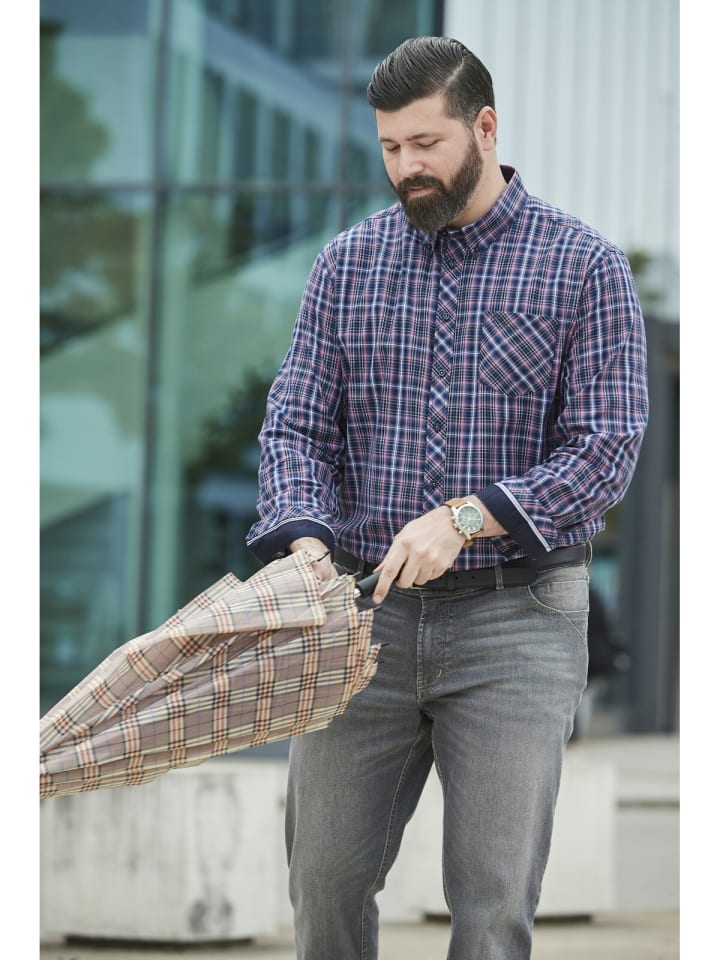 Charles Colby Doppelpack Hemd DUKE KIPPLE in dunkelblau kariert günstig kaufen