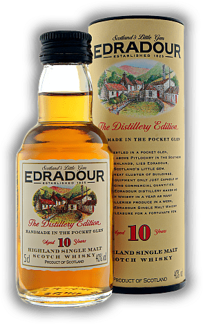 Edradour 10 Years Single Malt Whisky 0,05 Liter Edradour 10 Years Single Malt Whisky 0,05 Liter Reichhaltig und süß, fruchtig und würzig. Alter 10 J. - 0,05	 Liter - Vol 40%
