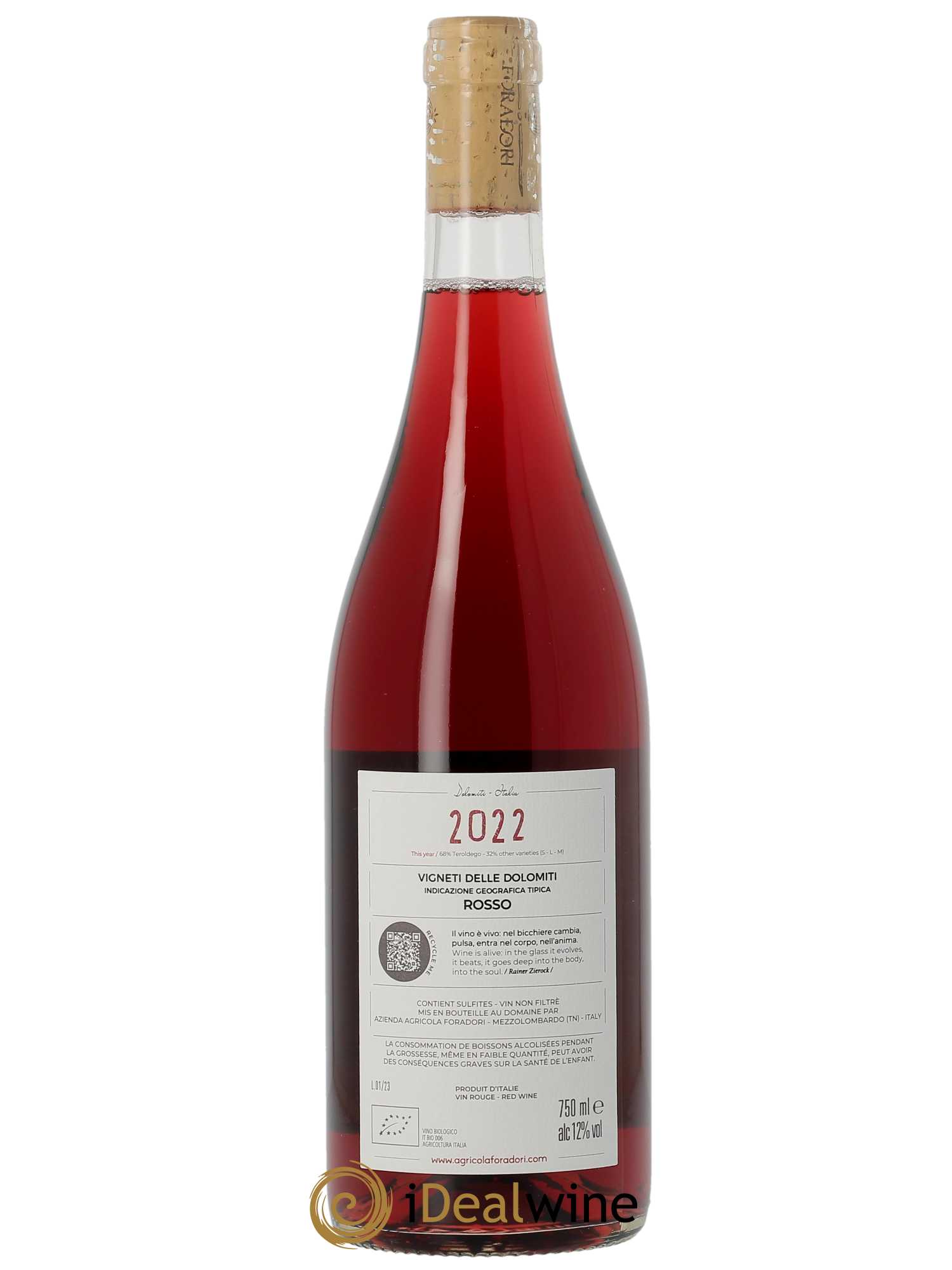 Vigneti delle Dolomiti IGT Lezèr Elisabetta Foradori  2022 - Lot de 1 Bouteille
