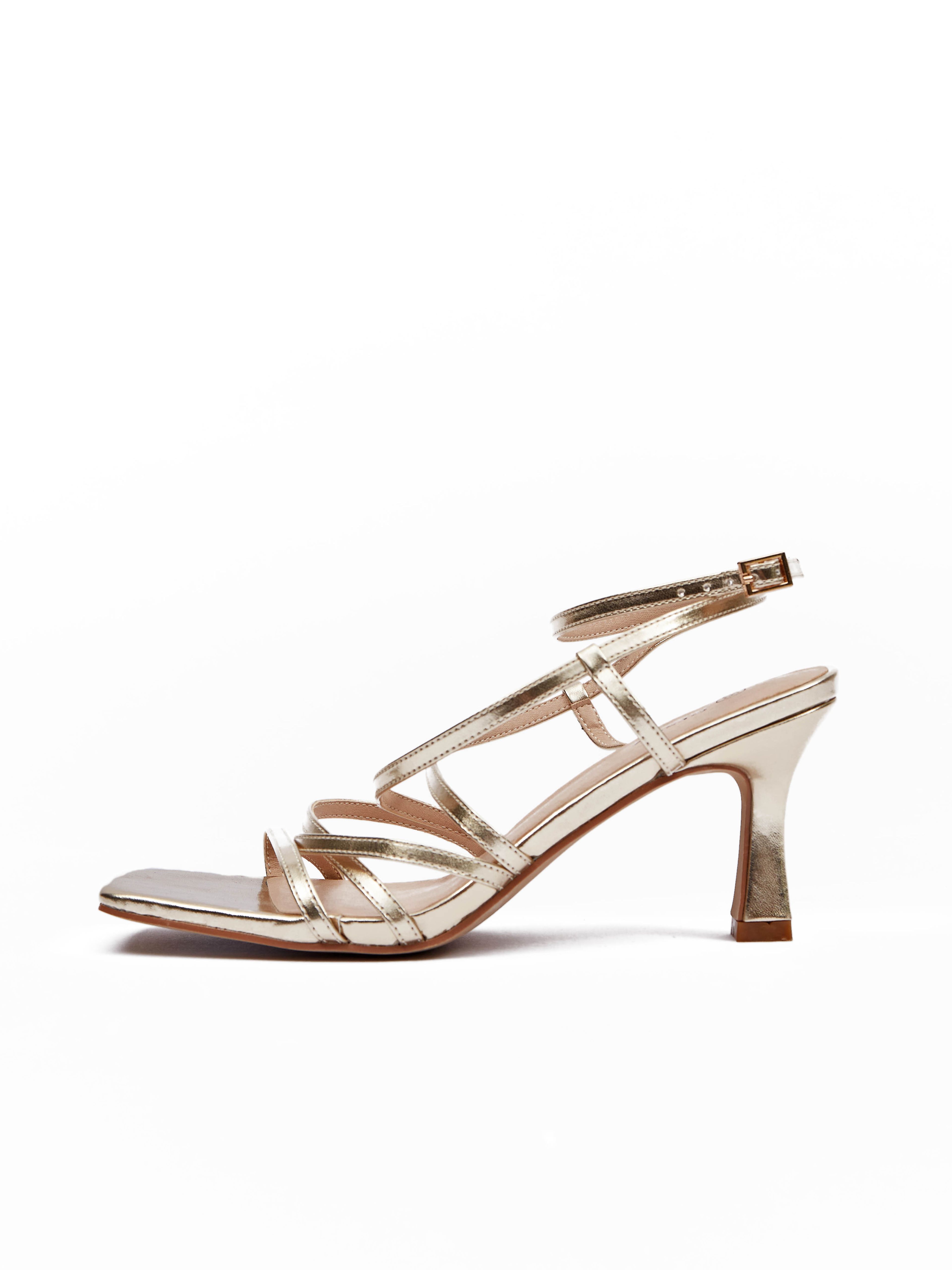 Goldfarbene Damen Sandalen mit Absatz ORSAY