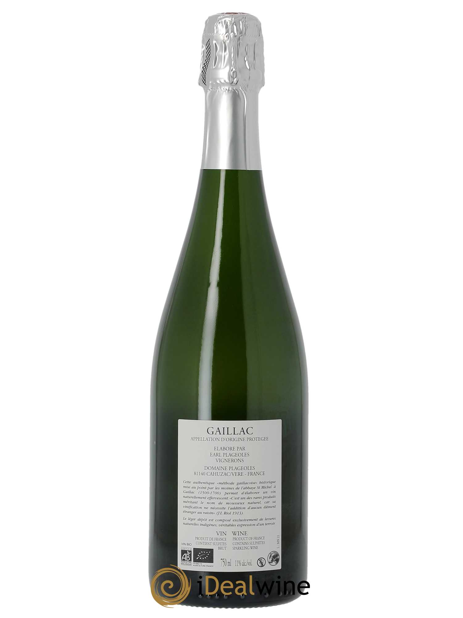 Gaillac Mauzac Nature Plageoles  2021 - Lot de 1 Bouteille