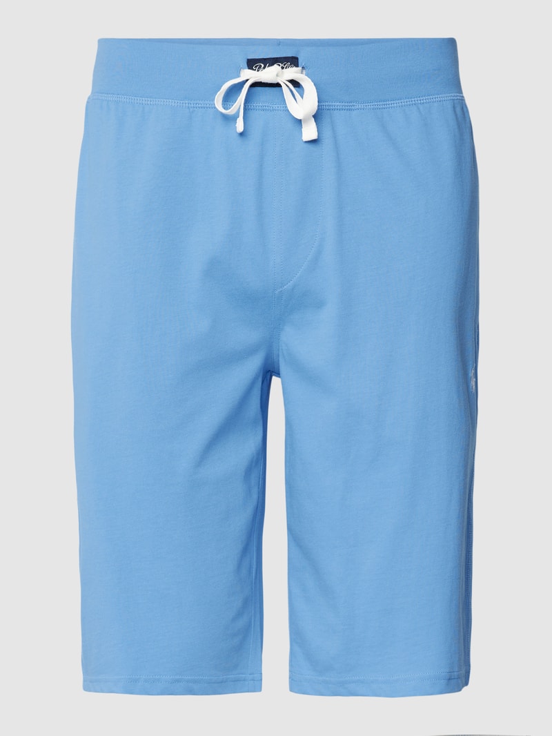 Slim Fit Sweatshorts mit Label-Stitching Modell 'LIQUID' in hellblau