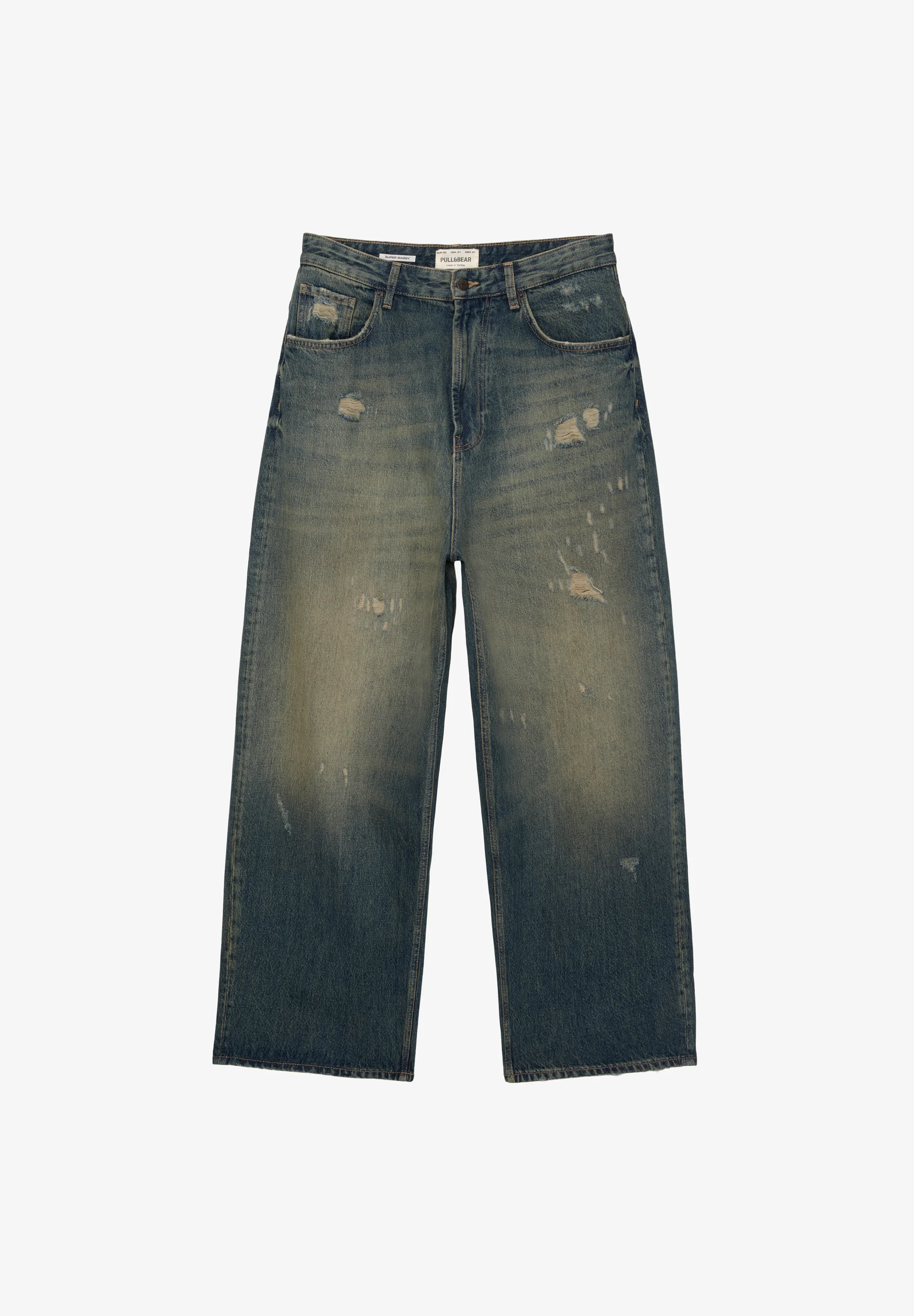 PULL&BEAR SUPER BAGGY - Vaqueros pitillo