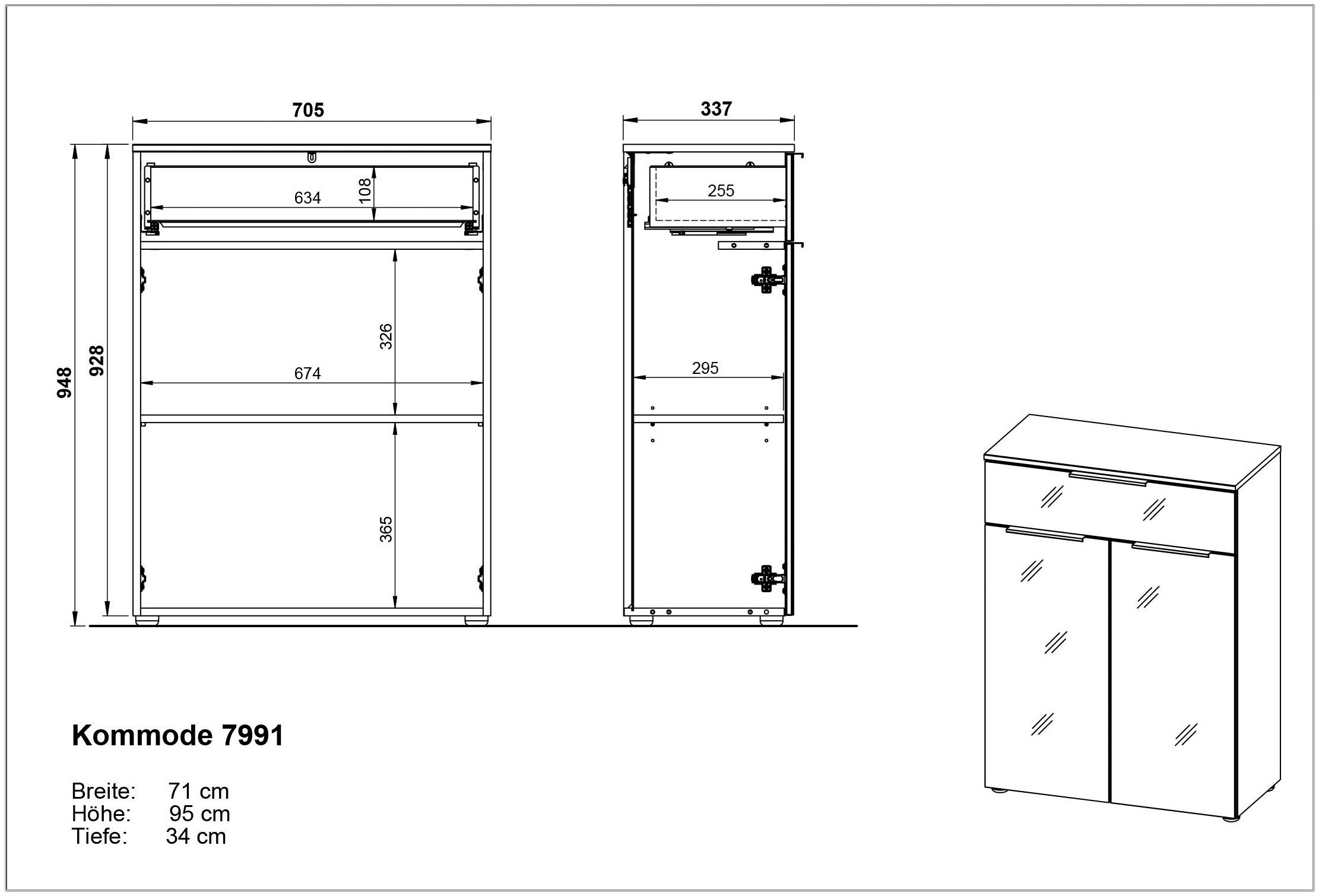 GERMANIA Badmöbel-Set Vasio, (5-St), inkl. WT-Unterschrank, Spiegelschrank, Schrank, Mediumschrank, Kommode