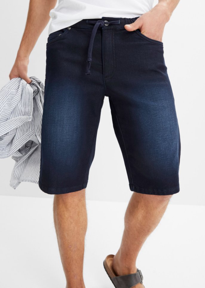 Sweat-Jeans-Bermuda mit Komfortschnitt, Regular Fit
