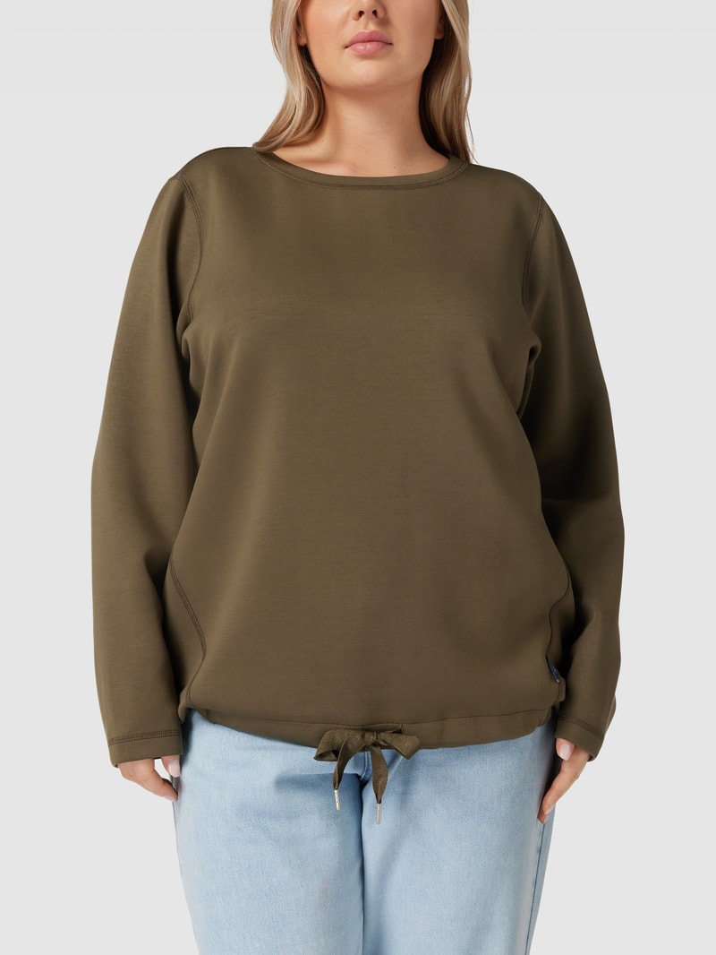 PLUS SIZE Sweatshirt mit Label-Detail in khaki