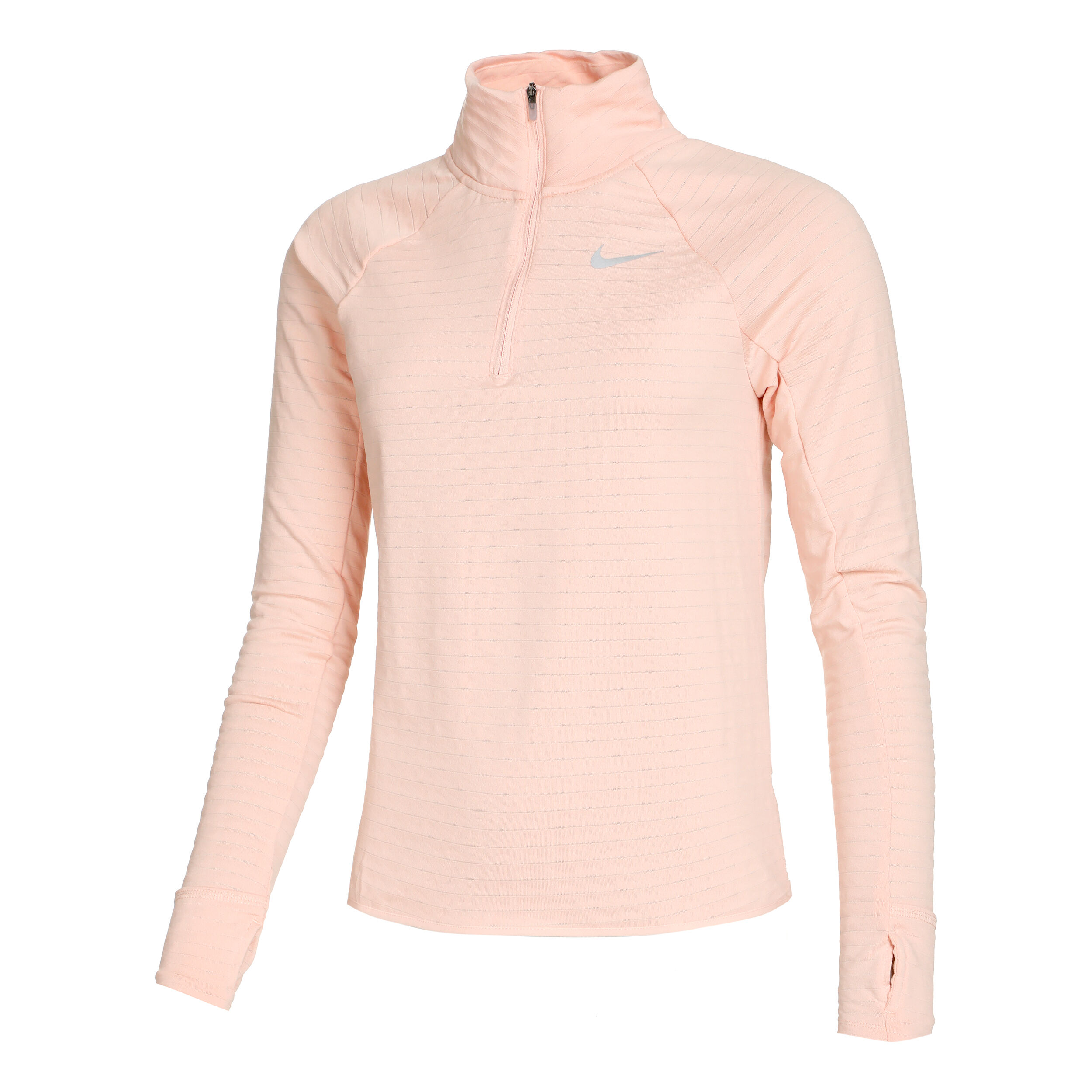Therma-Fit Element Half-Zip Lauftop Damen - Koralle, Grau