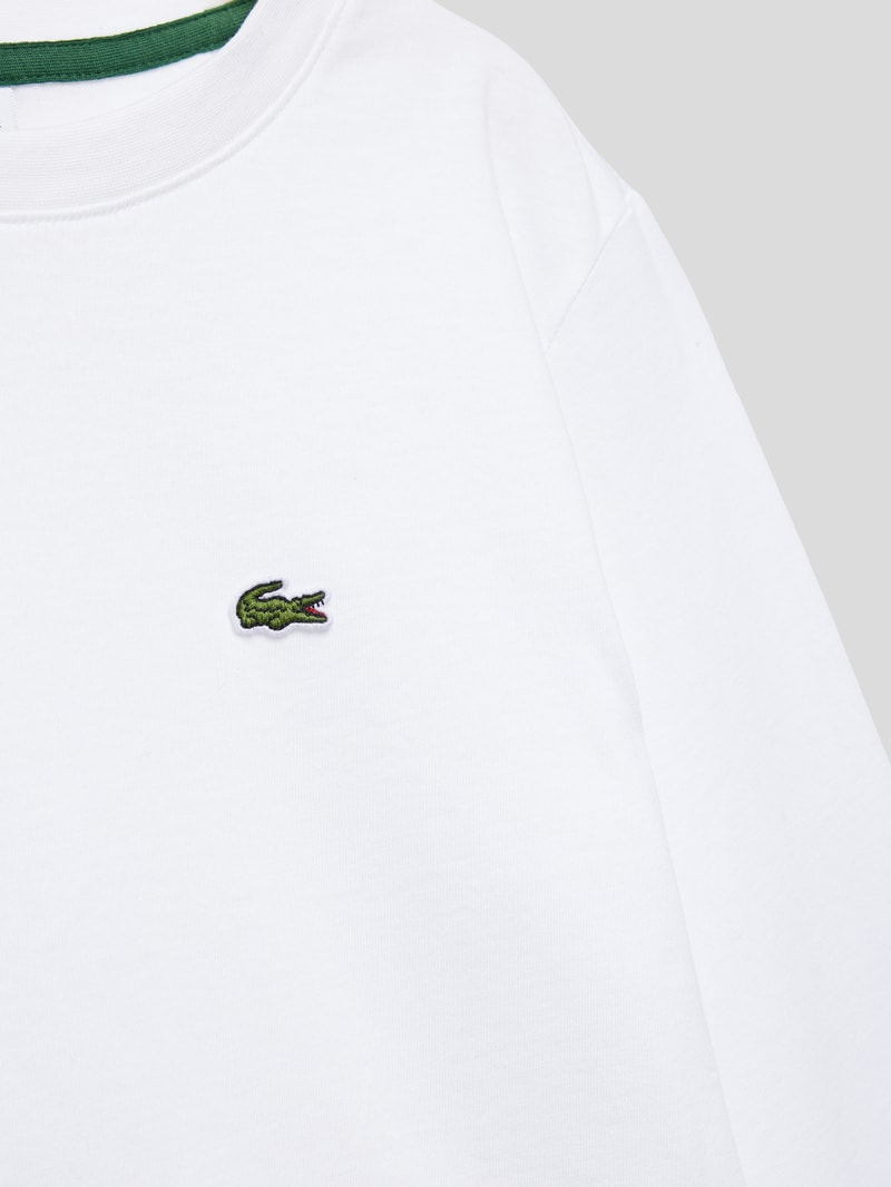 Longsleeve mit Logo-Stitching in weiß