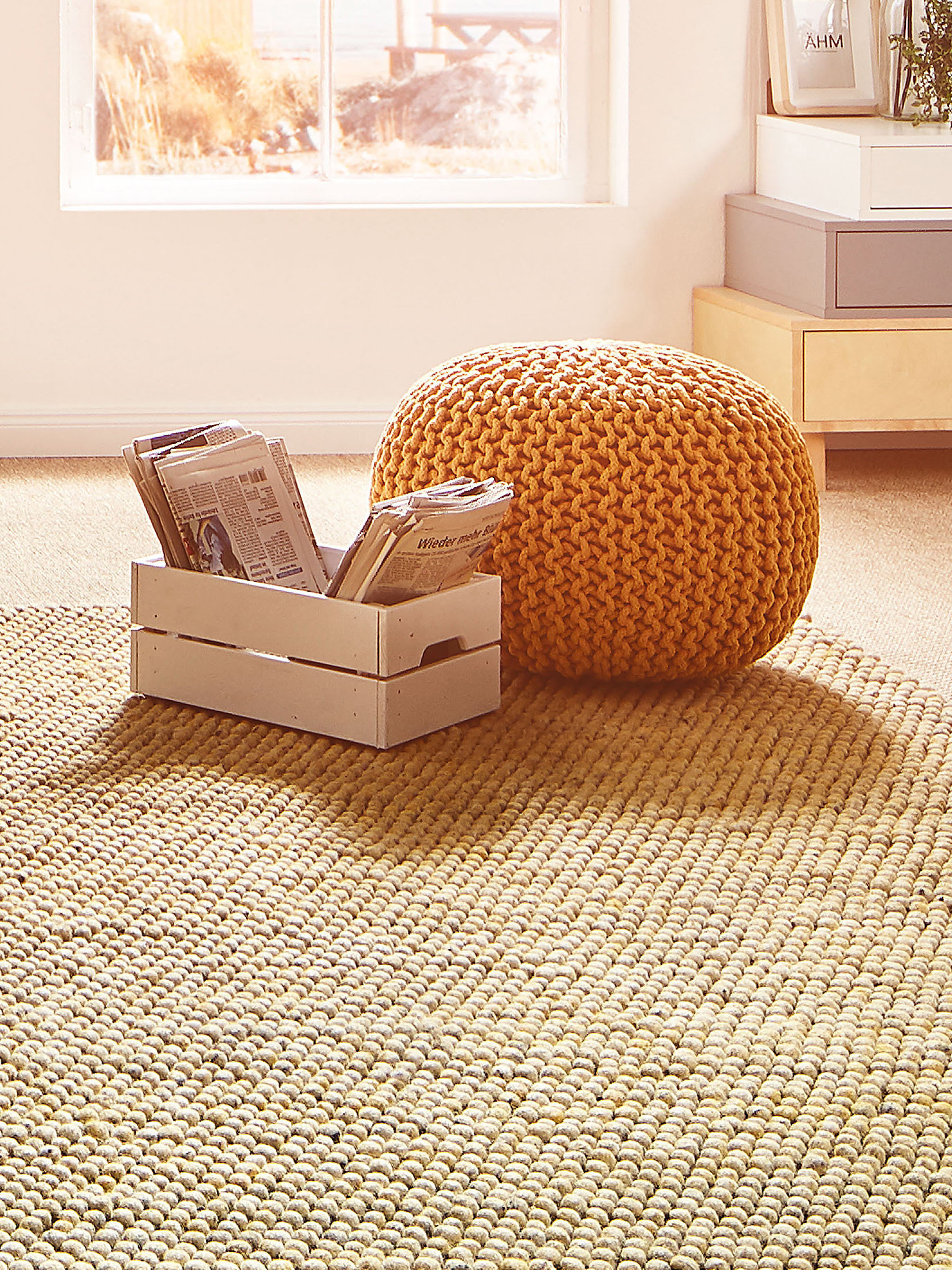 Kiruna Strick-Pouf, Yellow