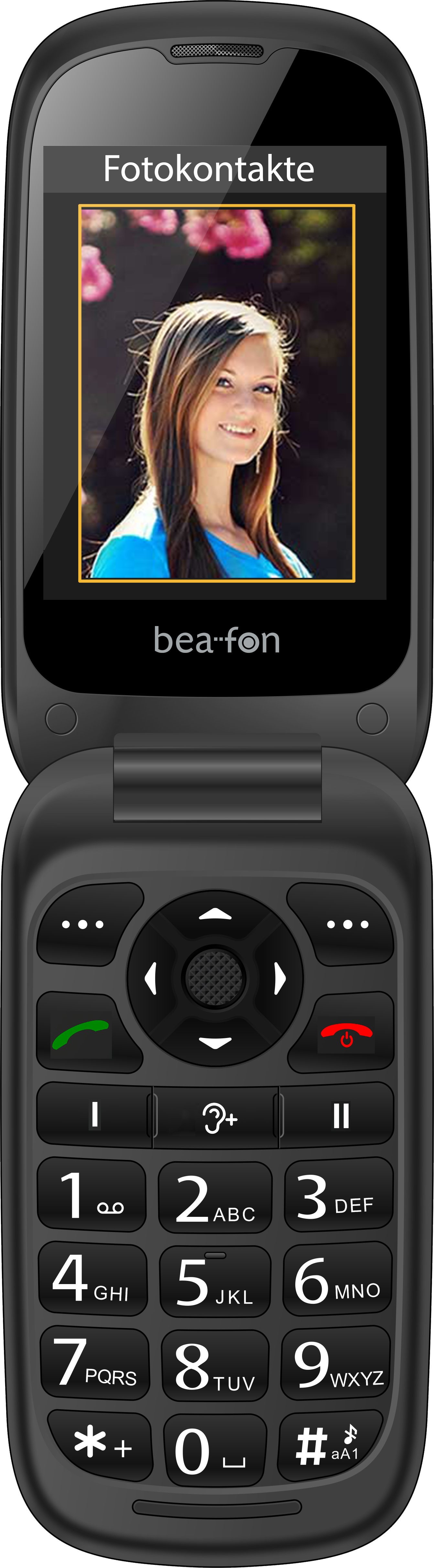 Beafon SL720 schwarz-grau Seniorenhandy (7,11 cm/2.8 Zoll, Schnellzugrifftaste für Tonverstärker, SOS Notruftaste)