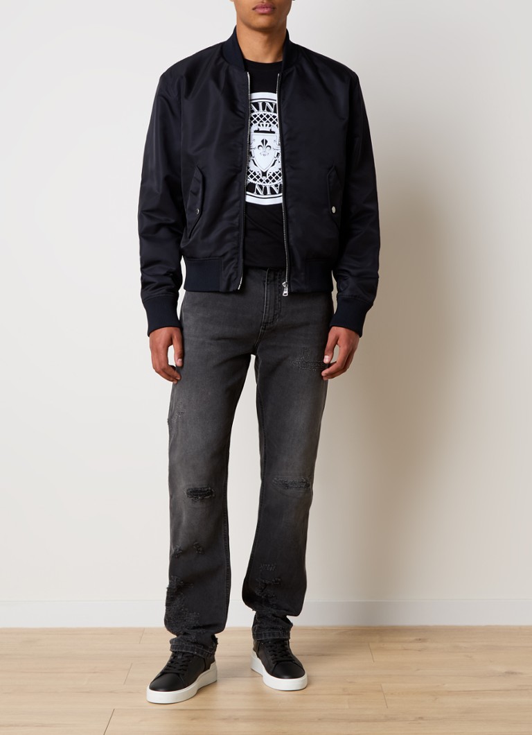 Giacca bomber Balmain con logo ricamato e tasche laterali