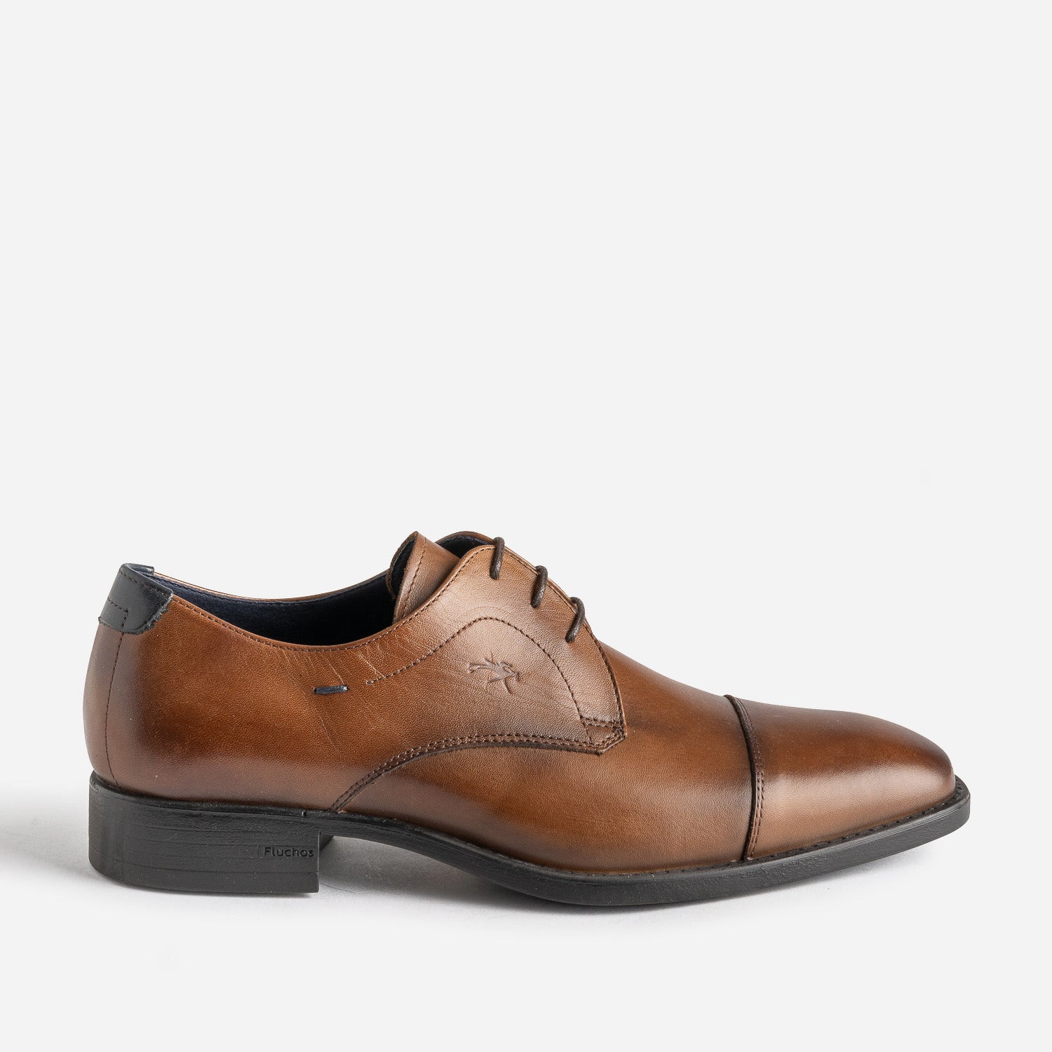 Derby FLUCHOS camel cuir bout Molière