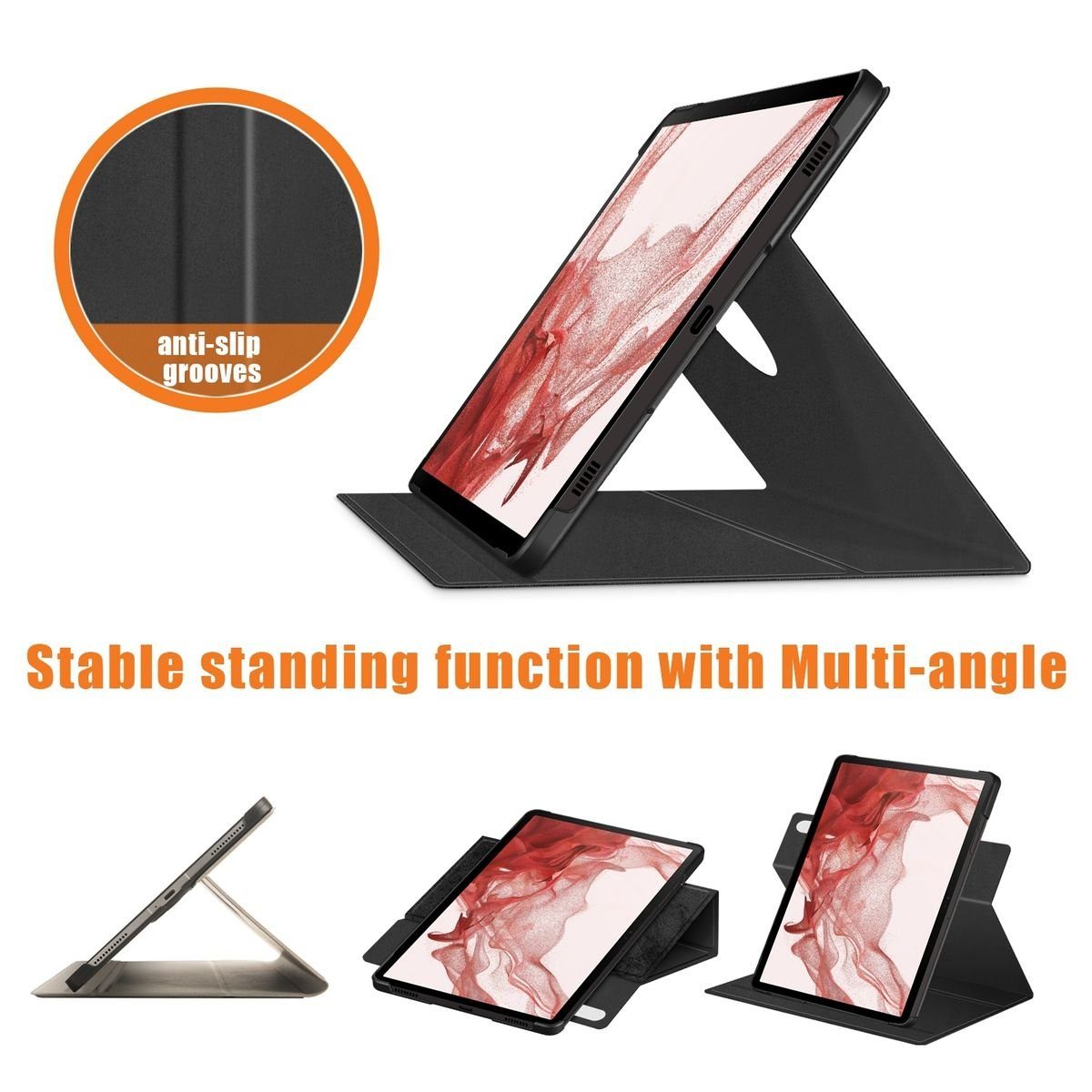Wigento Tablet-Hülle Für Samsung Galaxy Tab S9 S9 FE 360 Grad Rotation Hülle Tablet Tasche