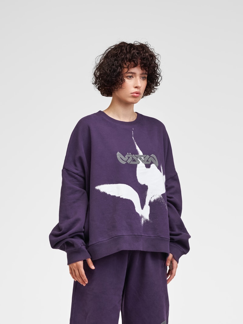 Sweatshirt mit Motiv-Print - MATW X REVIEW in lila