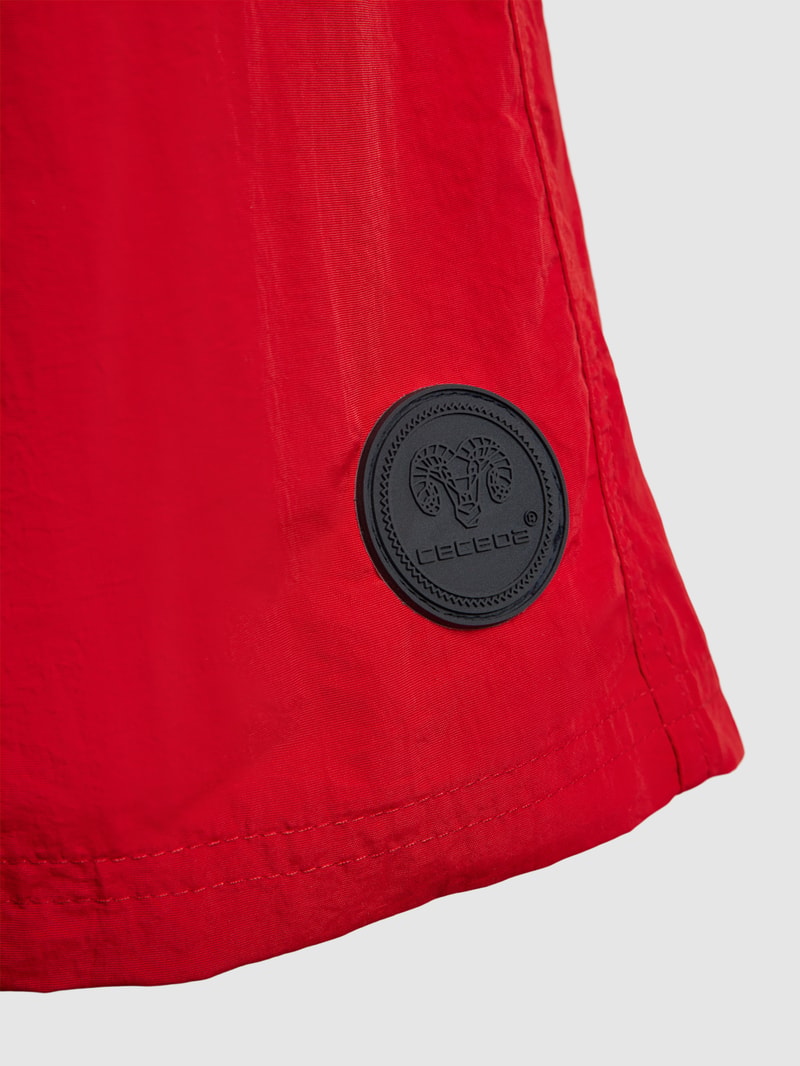 PLUS SIZE Badehose mit Label-Detail Modell 'RIO' in rot