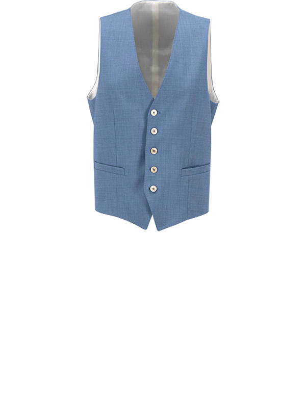 BALDESSARINI, Anzug mit Weste, Slim Fit, Schurwolle, blau