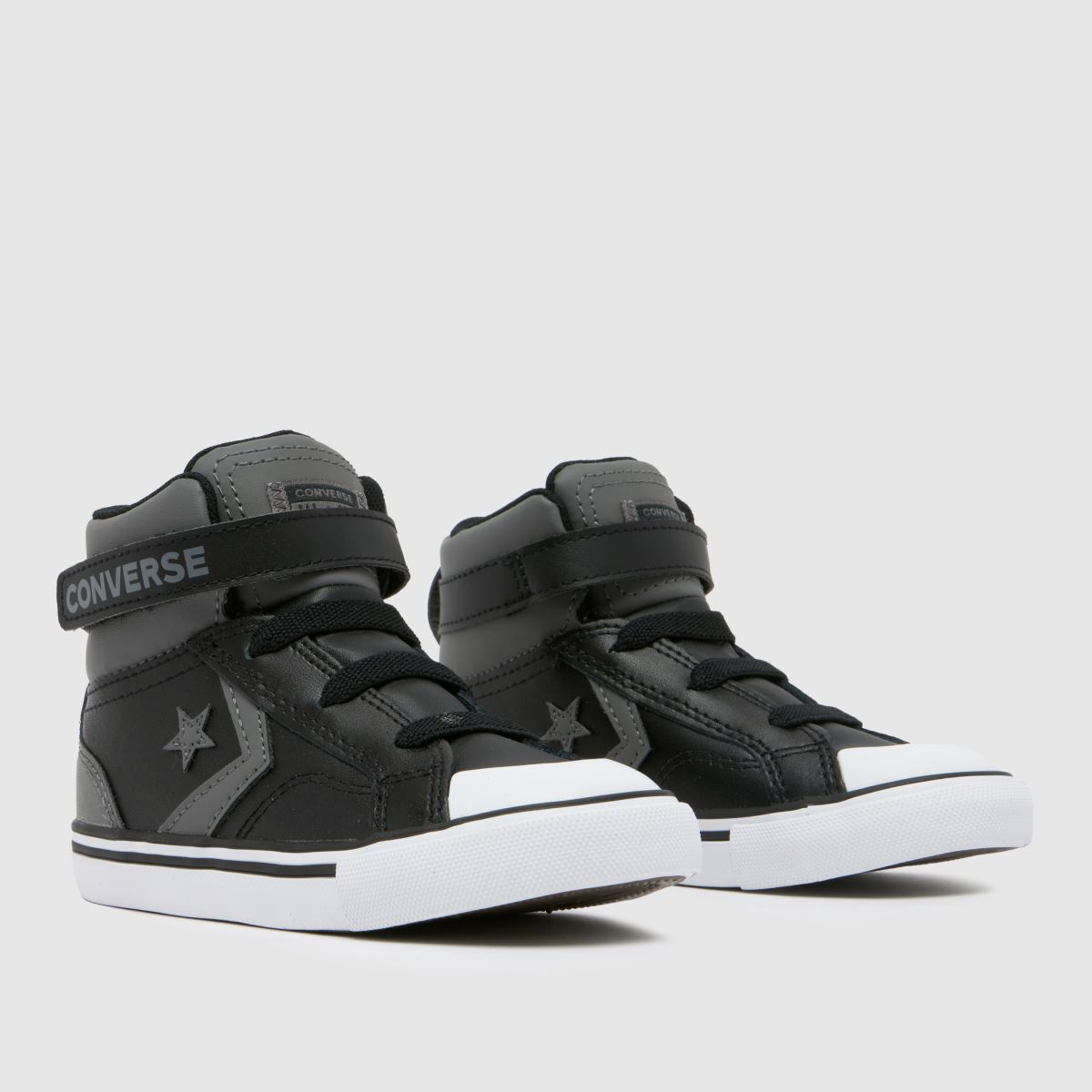 Converse grå och svarta Pro Blaze Easy-on-sneakers för småbarn