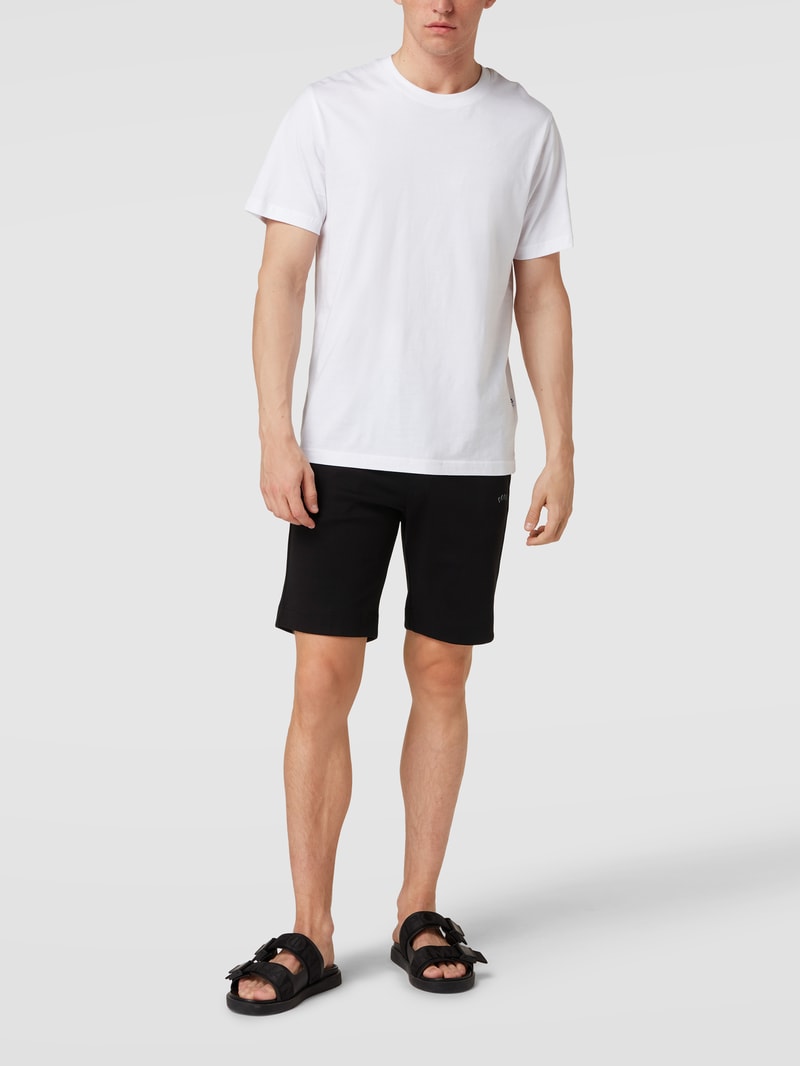 Sweatshorts mit Logo-Print Modell 'Headlo Curved' in schwarz