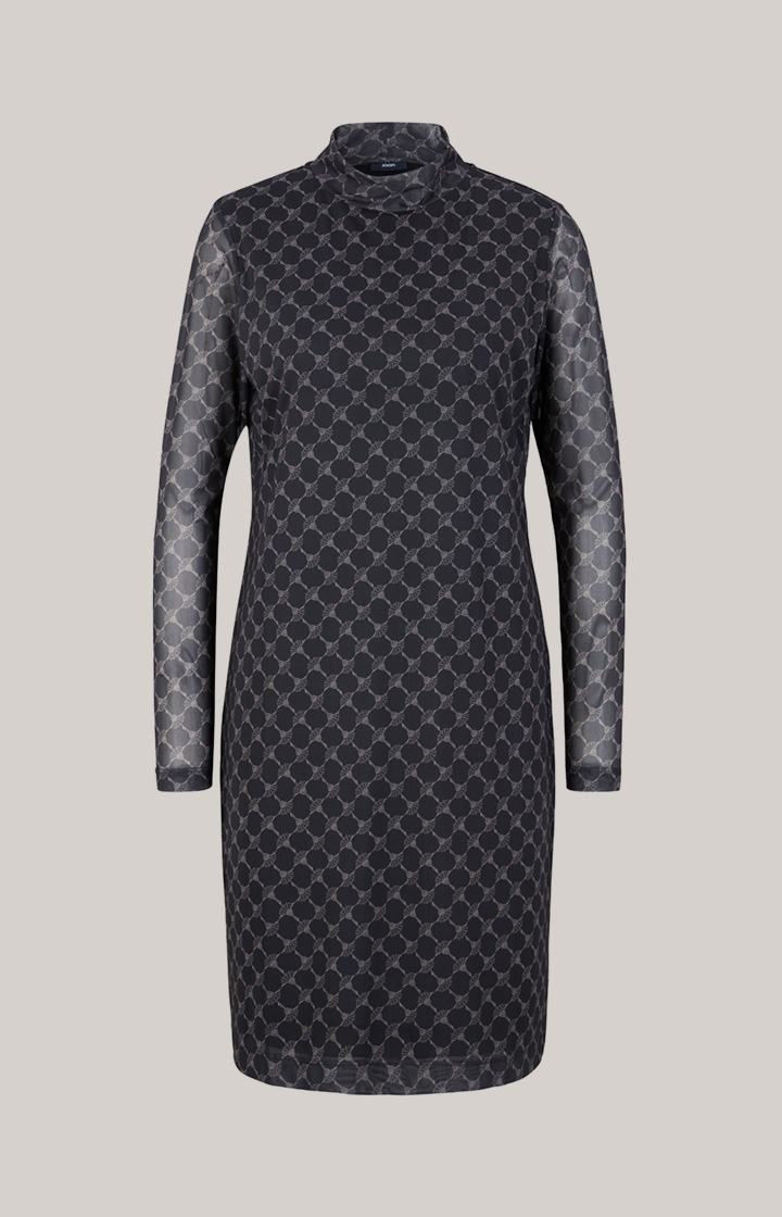 Mesh-Kleid in Grau gemustert