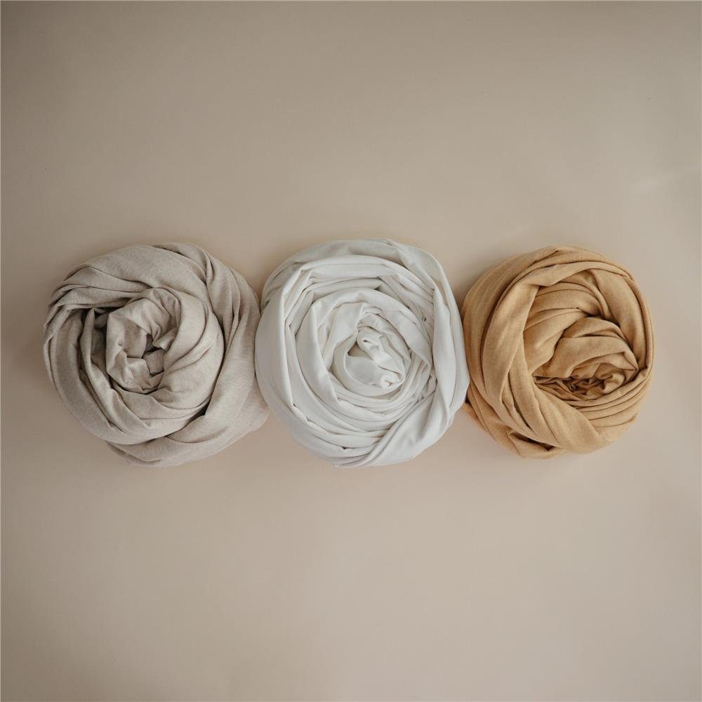 Mushie Tragetuch Baby Carrier Wrap, Beige, Melange, Baumwolle, atmungsaktiv