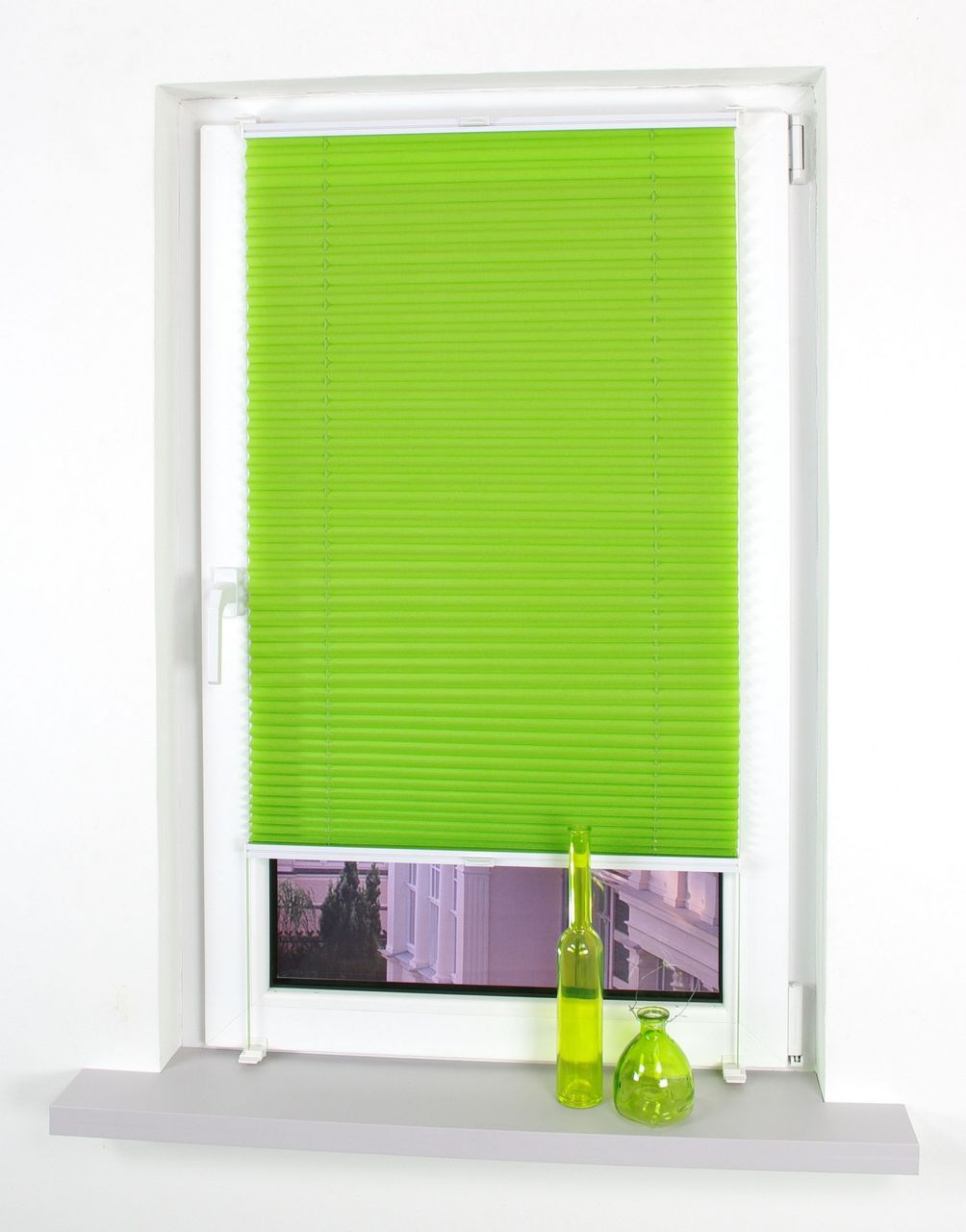 Bella Casa Klemmfix-Plissee verspannt, 150 x 100 cm, Apple Green