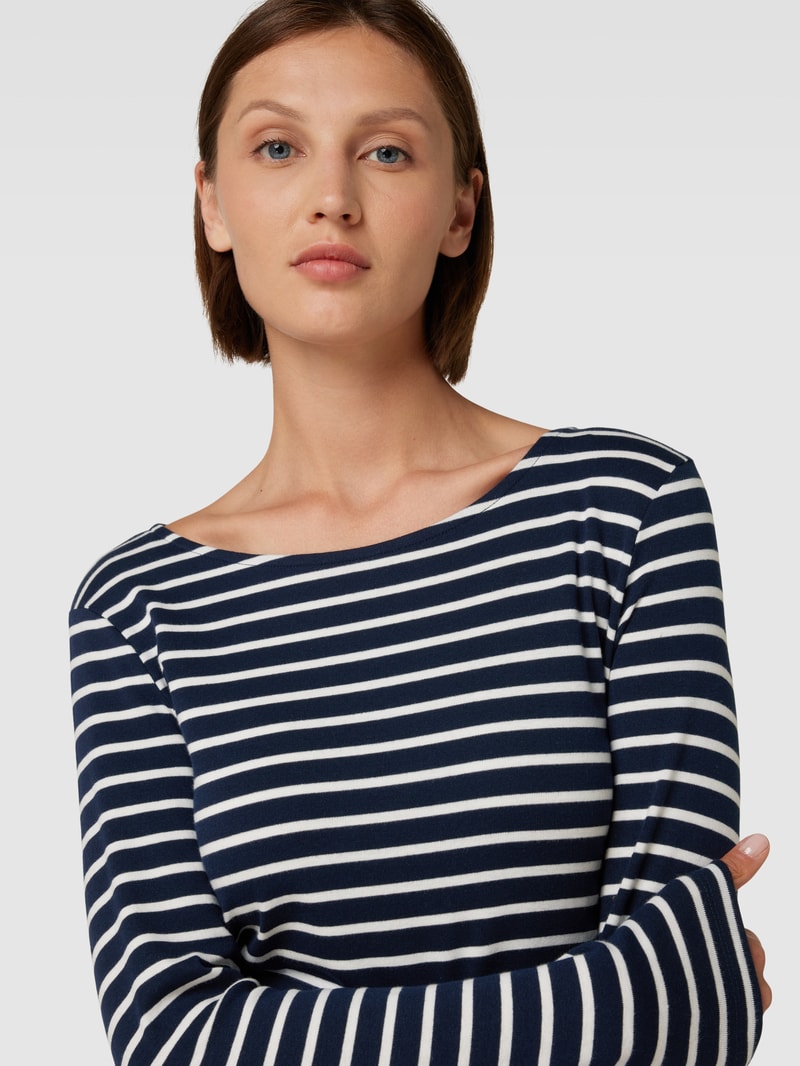 Longsleeve mit Streifenmuster in marineblau