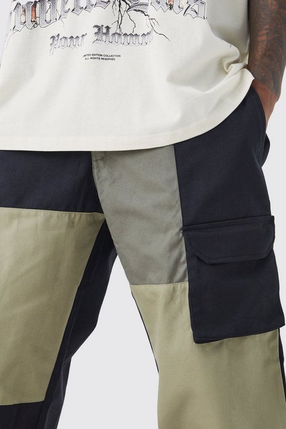 Lockere Colorblock Cargo-Hose
