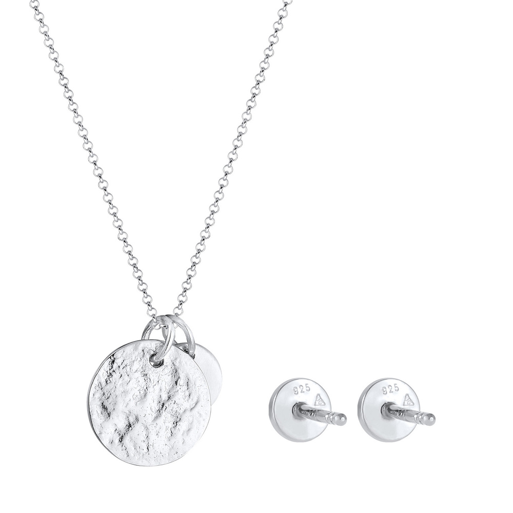 Elli Elli Ensemble de Bijoux Clous d'oreilles pour femmes Pendentif organique classiqu Bijoux
