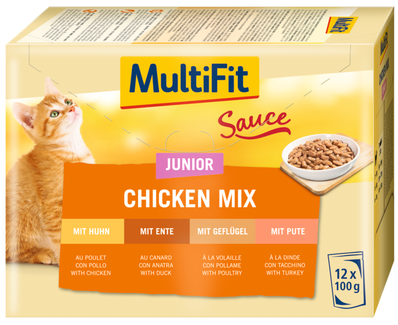 MultiFit Nassfutter MultiFit Junior Sauce Chicken Mix Multipack 12x100 g