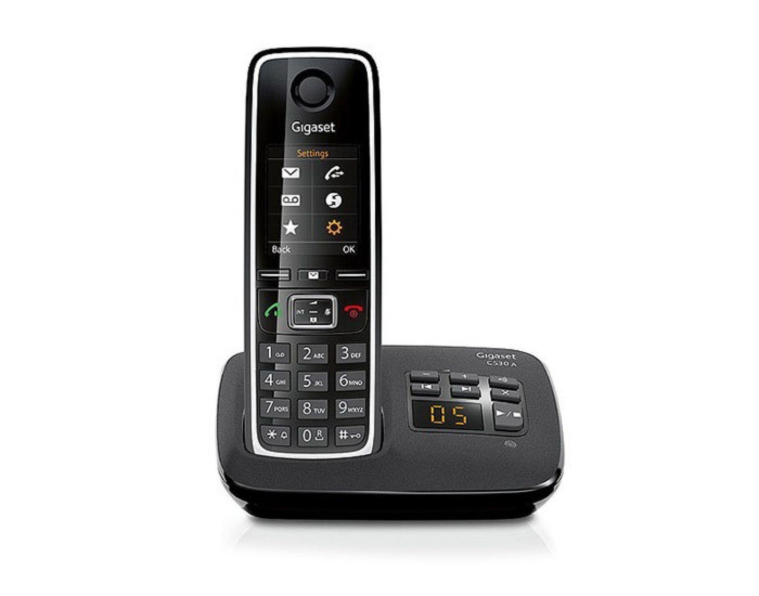 Gigaset C 530A Festnetztelefon (Mobilteile: 1, Freisprechen, Großes beleuchtetes TFT-Farbdisplay, Wecker, Kalender)
