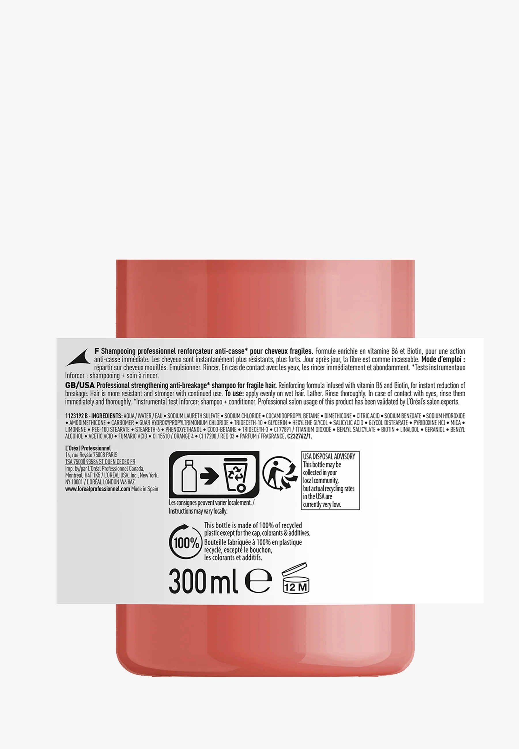 L'ORÉAL PROFESSIONNEL INFORCER SHAMPOO PARA CABELLO FINO Y/O DAÑADO - Champú