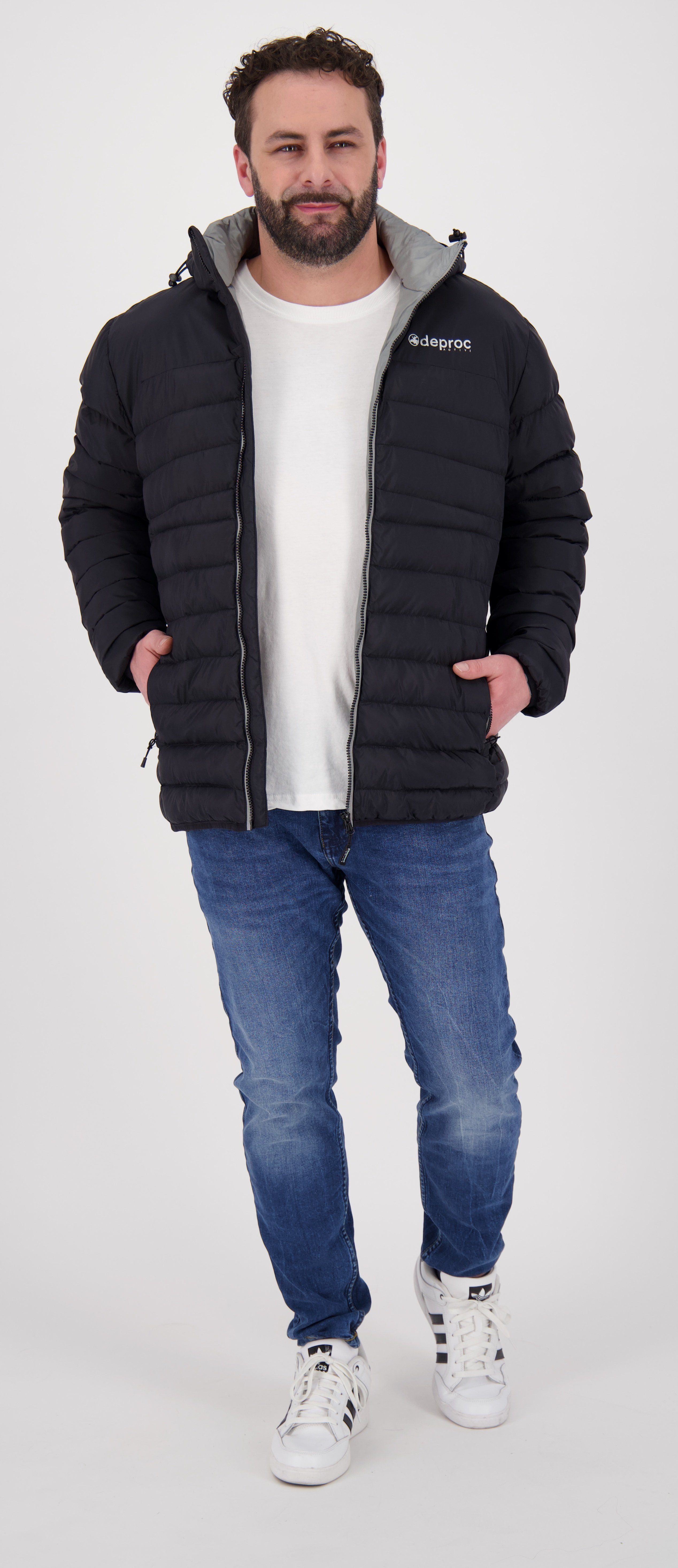 DEPROC Active Steppjacke GILMOUR NEW MEN CS Übergangsjacke, Outdoorjacke mit abnehmbarer Kapuze, auch in Großen Größen erhältlich