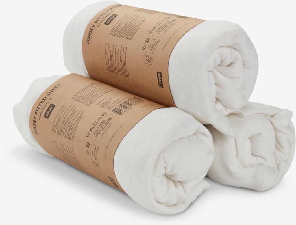 JANNE basic Jerseylaken JANNE 90x200x30cm hvit