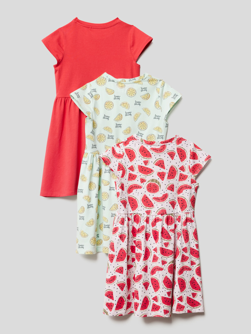 Kleid mit angeschnittenen Ärmeln in flieder