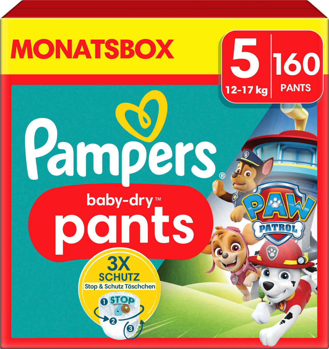 Baby Pants Baby Dry Gr.5 Junior (12-17 kg) Limited Edition Paw Patrol, Monatsbox, 160 St