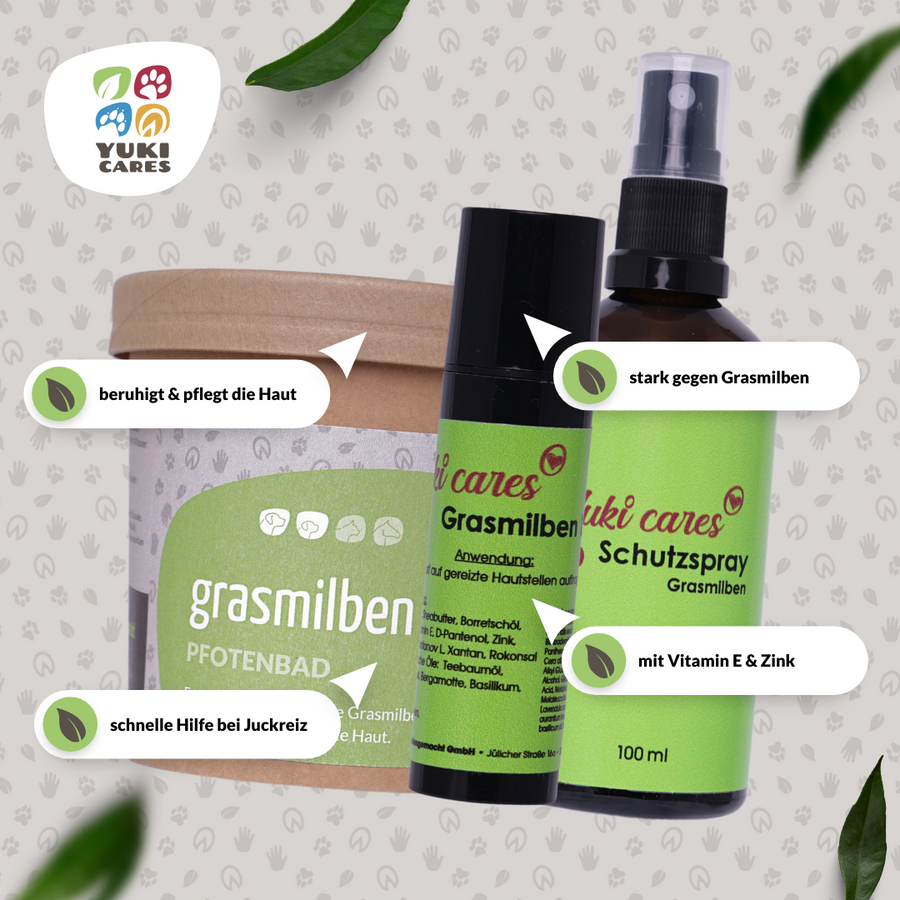 Yuki Cares Floh- & Zeckenmittel Yuki Cares Grasmilben Abwehr Paket