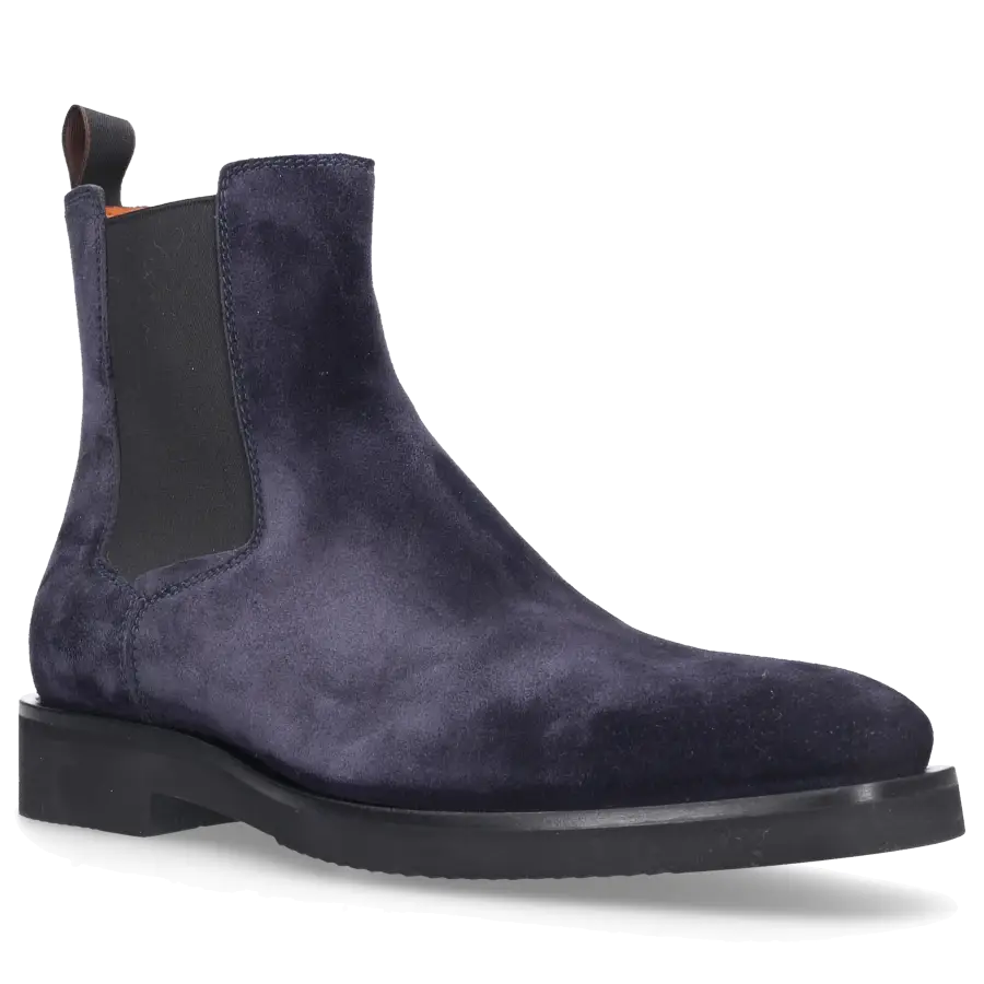 Santoni - Chelsea Boots 17759 Veloursleder - blau