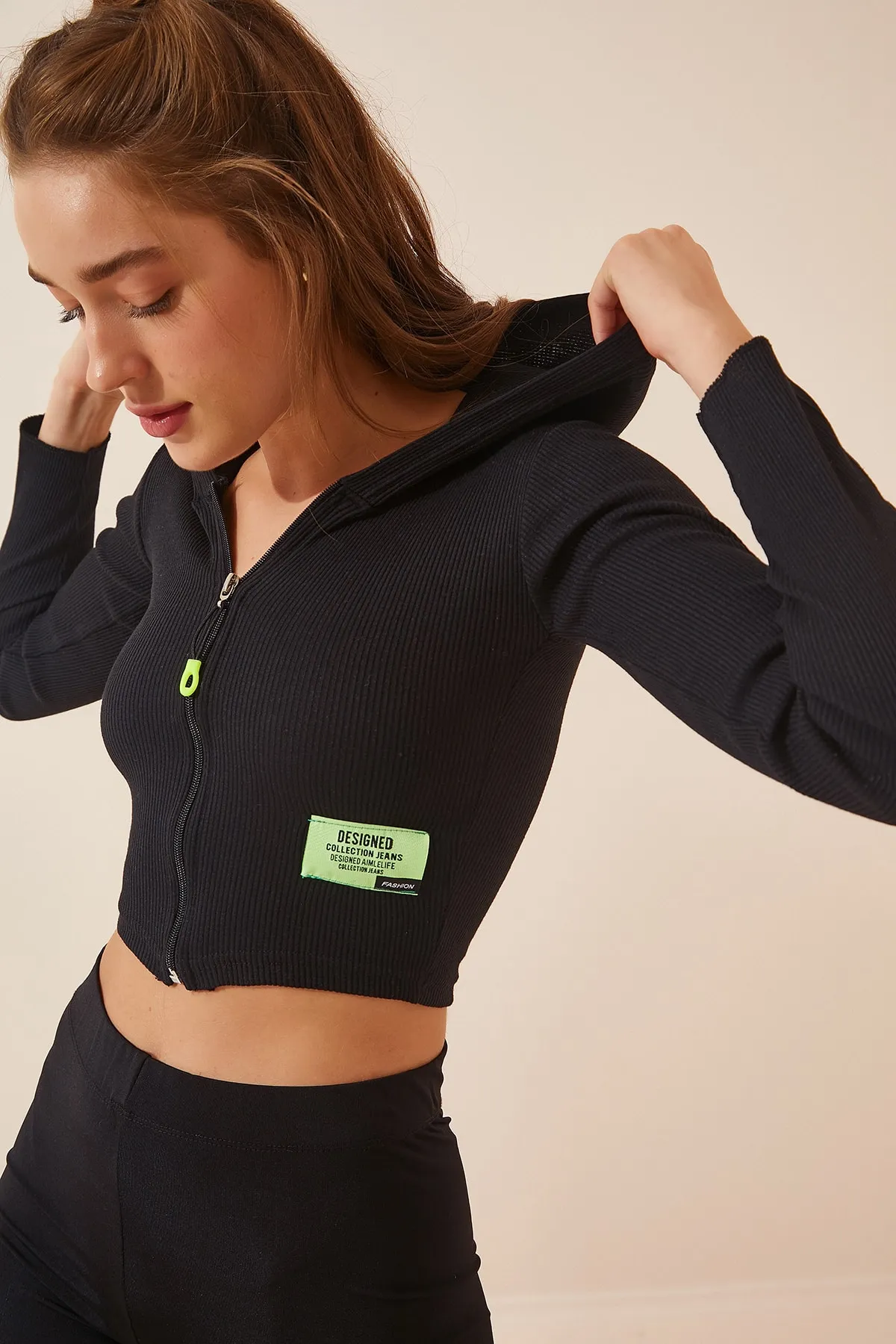 Happiness İstanbul  Strickjacke - Schwarz - Figurbetont