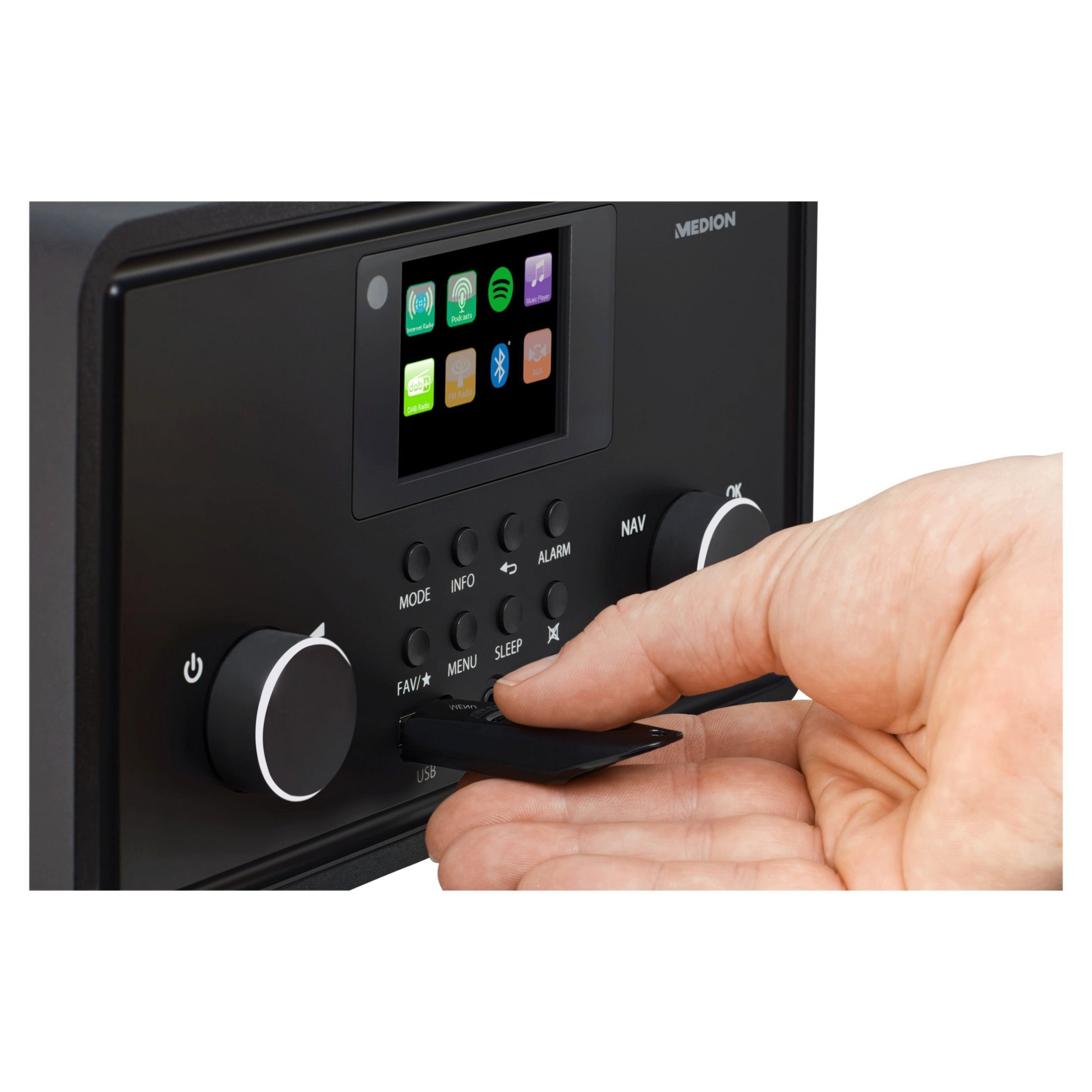 Medion® Medion Internet-Radio (AM/FM, DAB+, MW/UKW, Spotify, 10 W, MD88069) Internet-Radio (10,00 W)